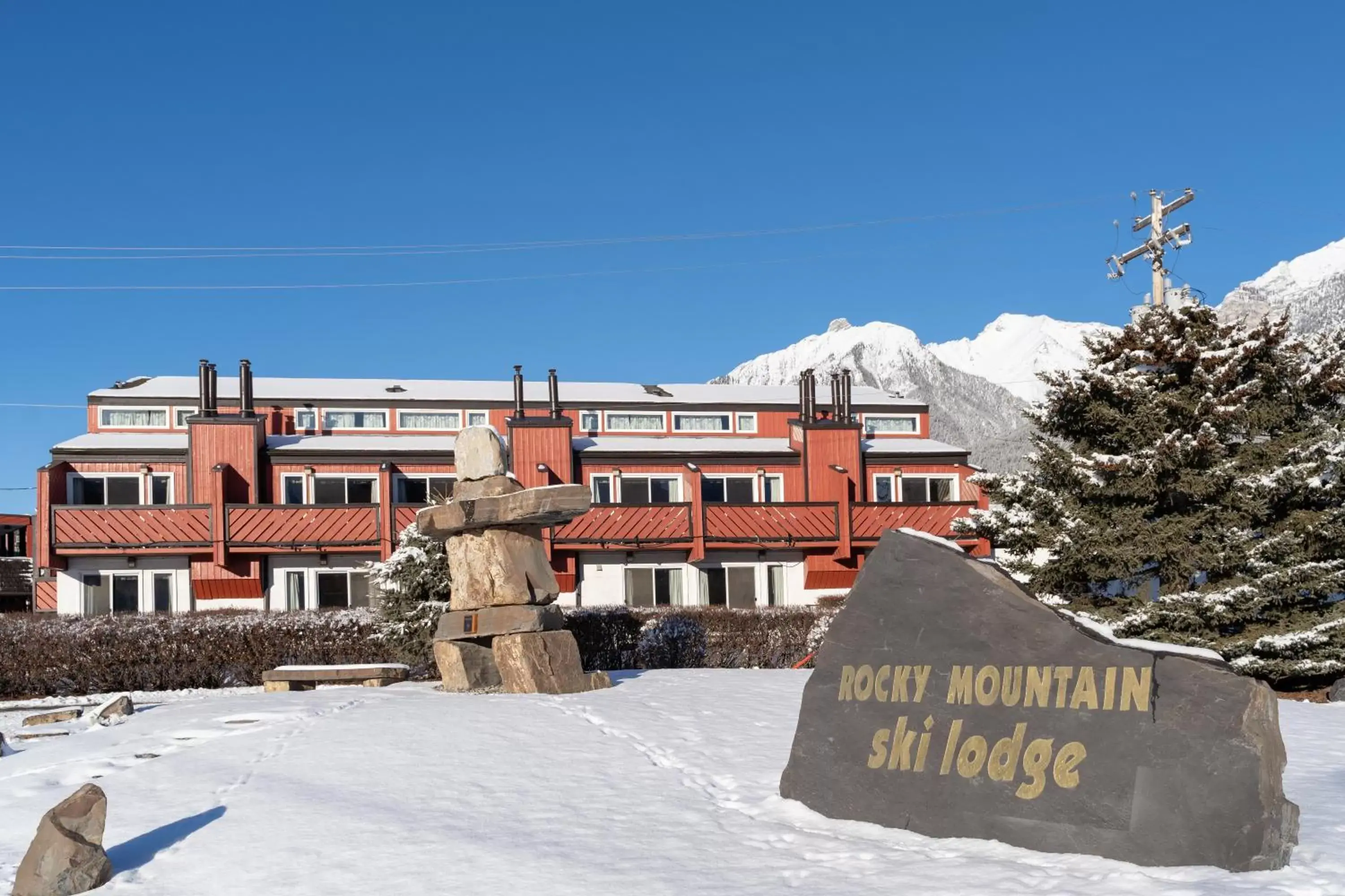 Property building, Winter in Rocky Mountain Ski Lodge