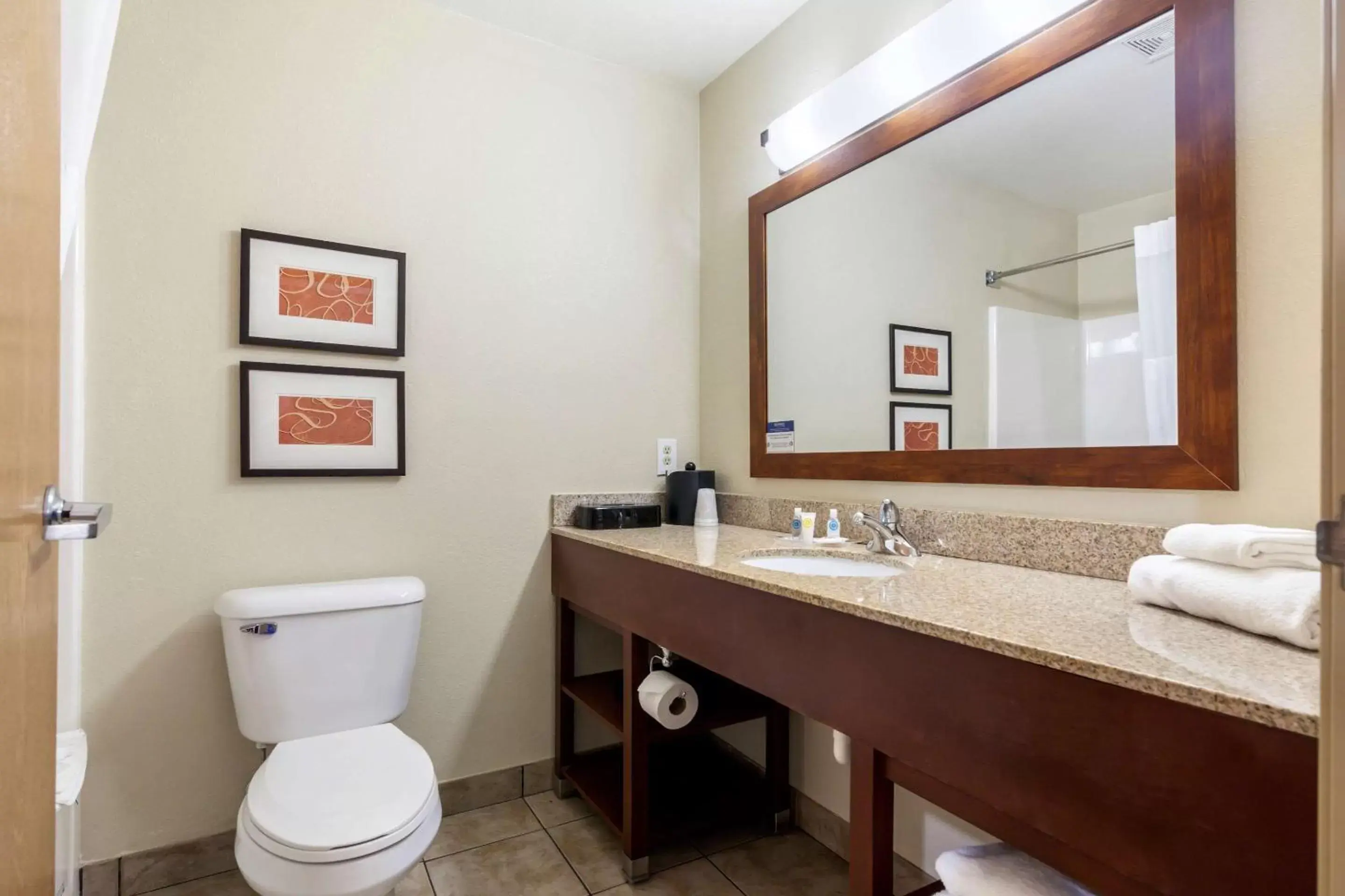 Bedroom, Bathroom in Comfort Suites Johnson Creek Conference
