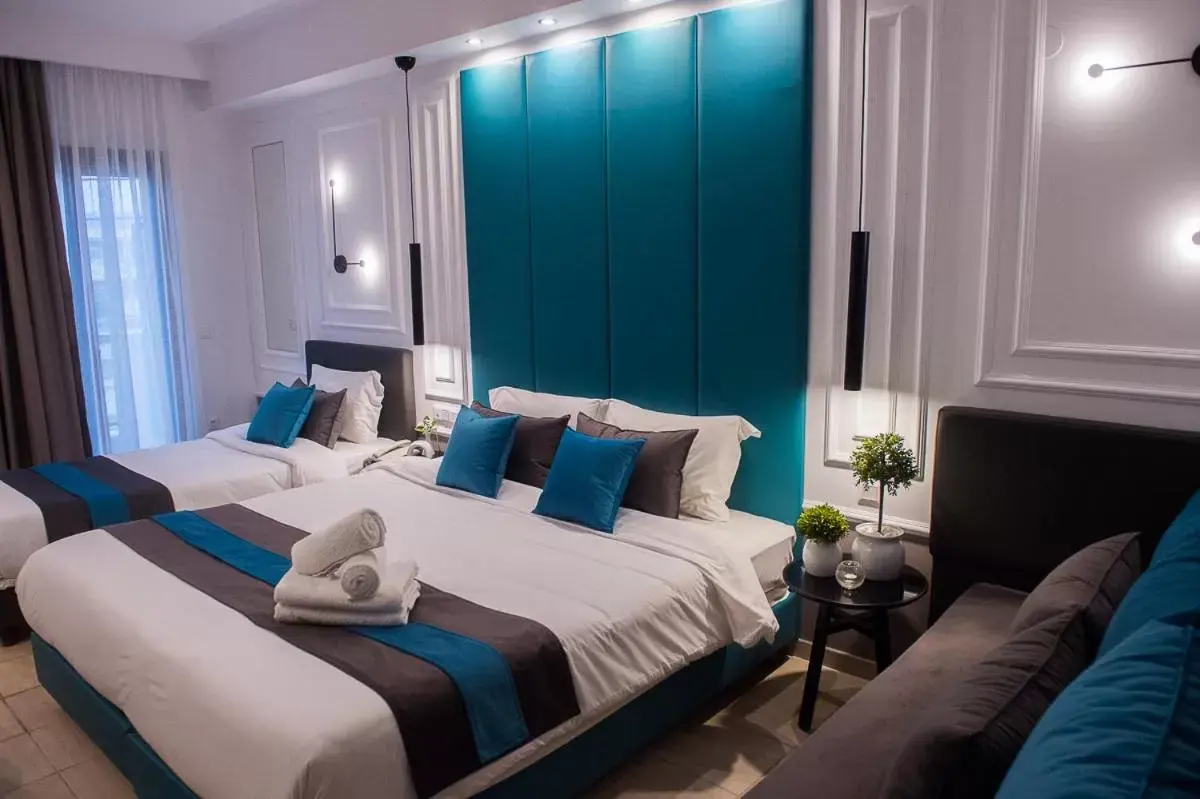 Bed in Sokratis Hotel