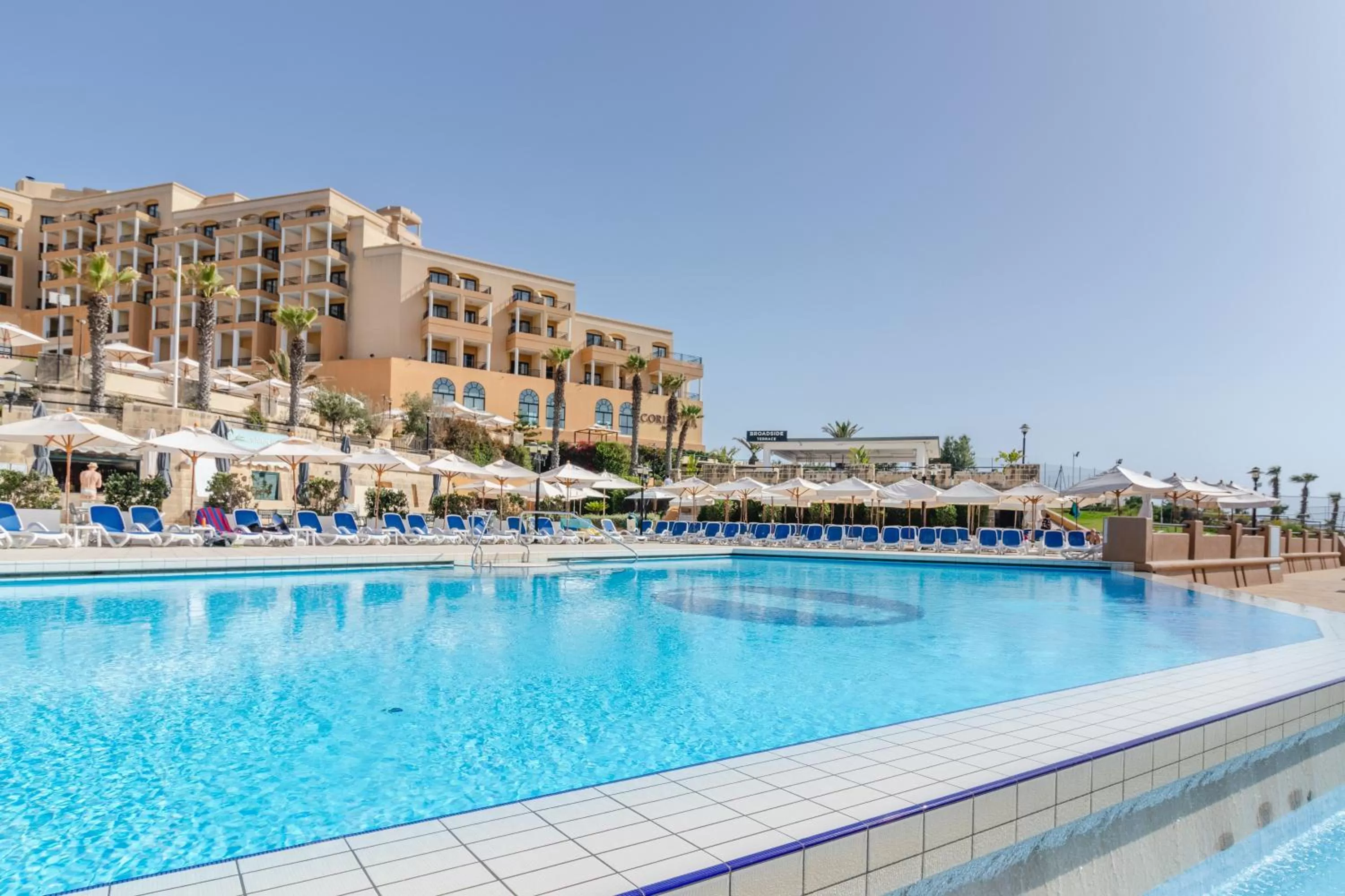 Pool view in Corinthia St George's Bay