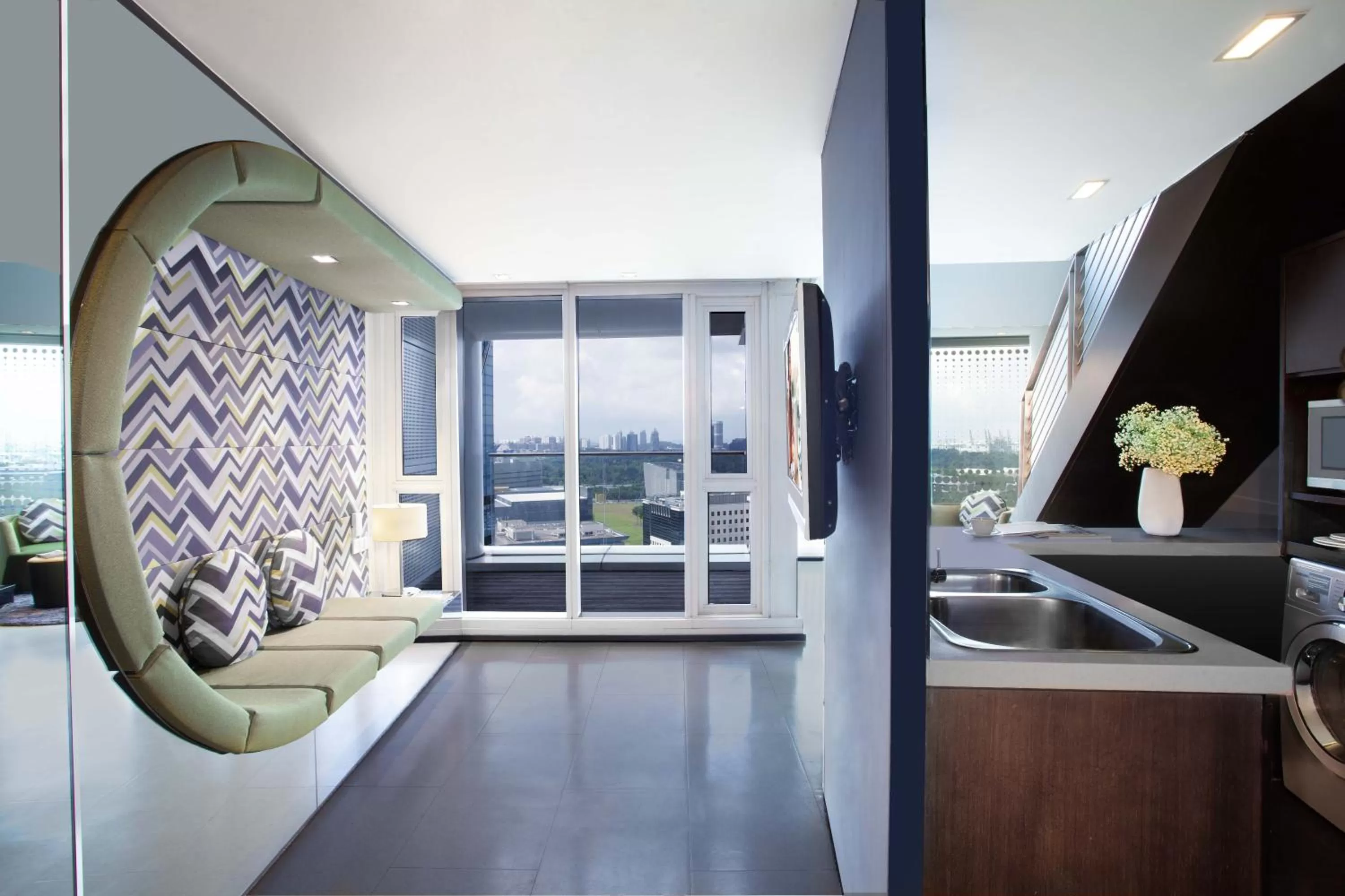 Living room in Citadines Fusionopolis Singapore