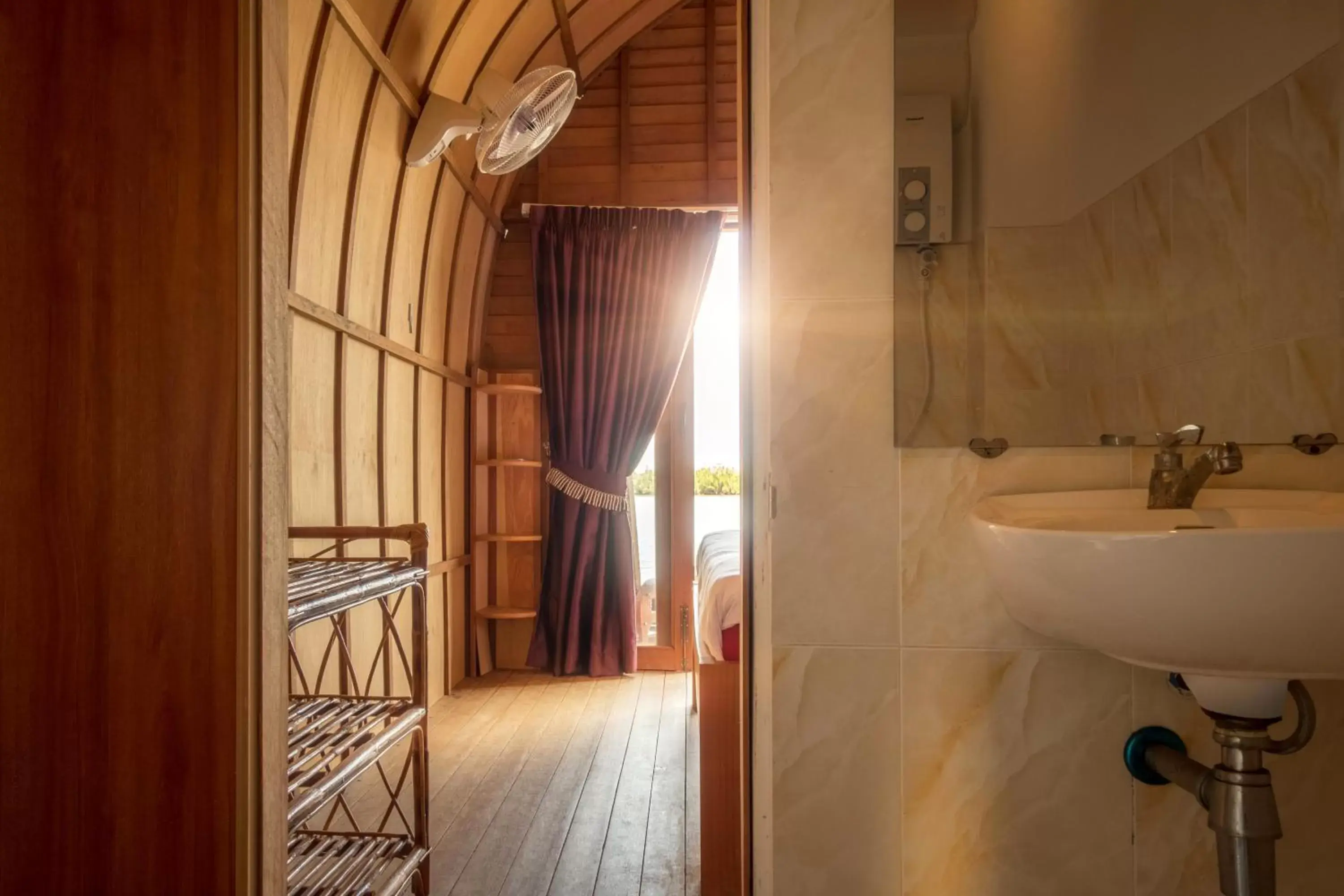 Bedroom, Bathroom in Bamboo Bungalow