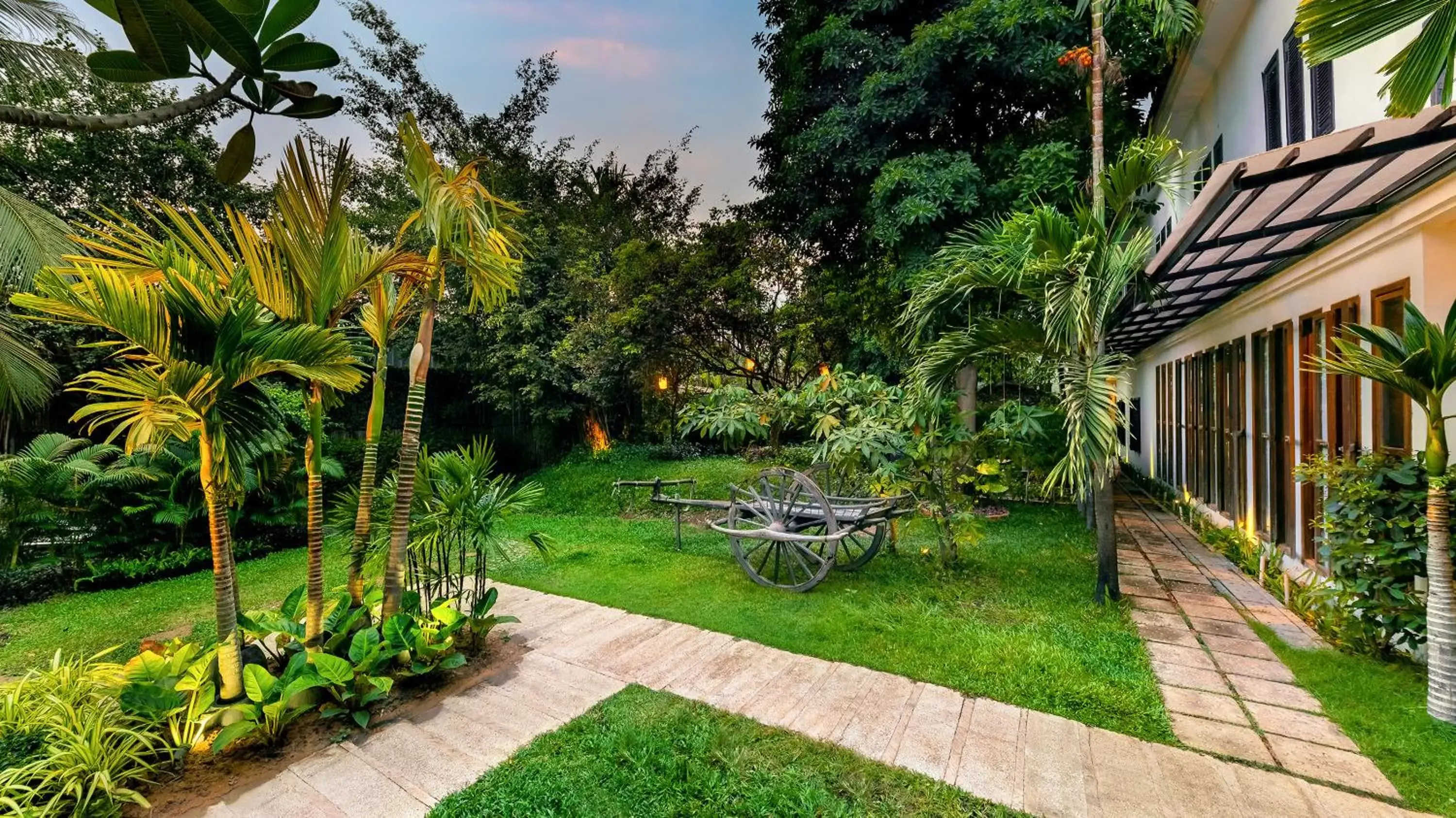 Patio, Garden in La Residence Blanc D'Angkor