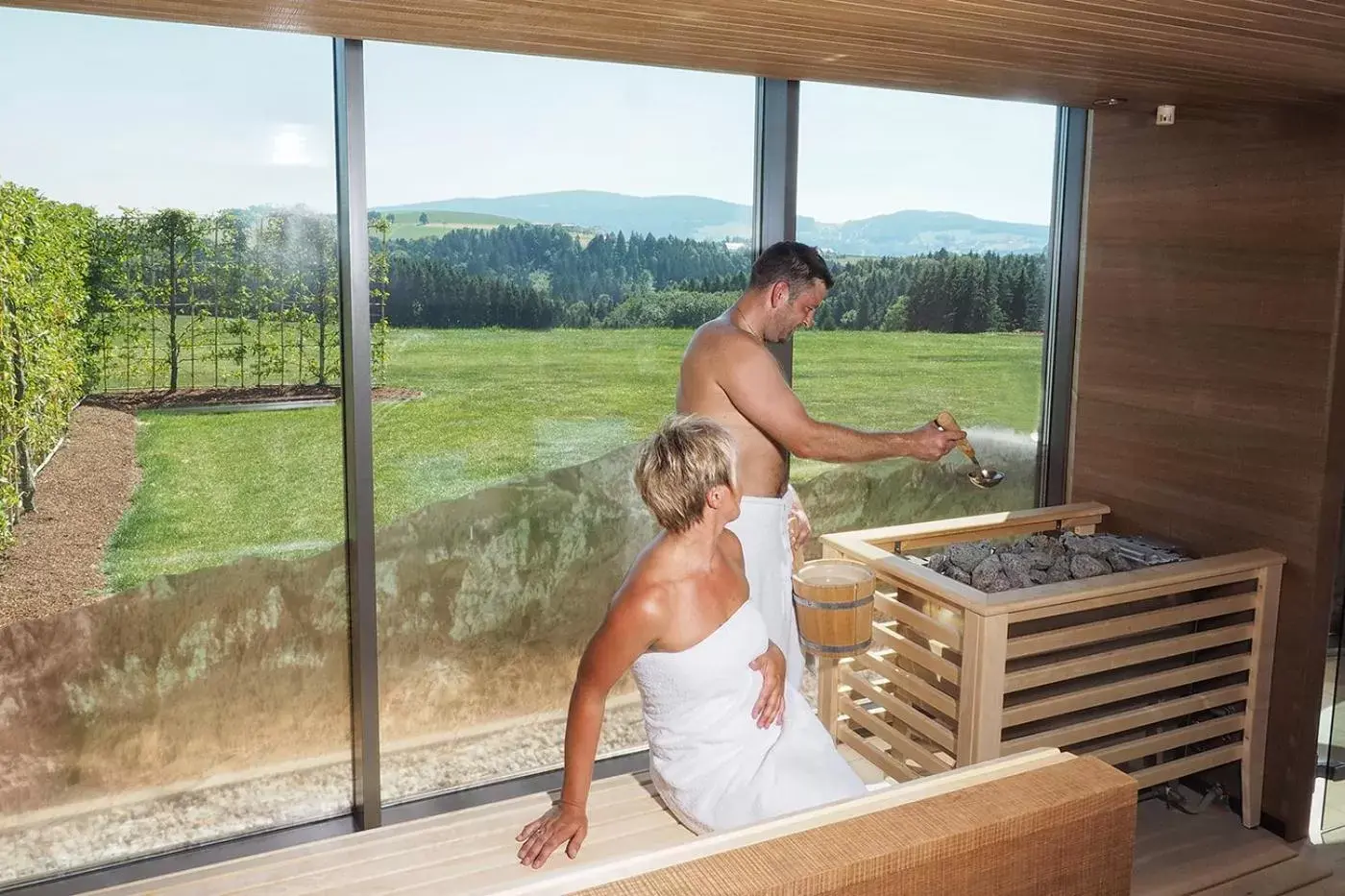 Sauna in Landrefugium Obermüller Balancehotel