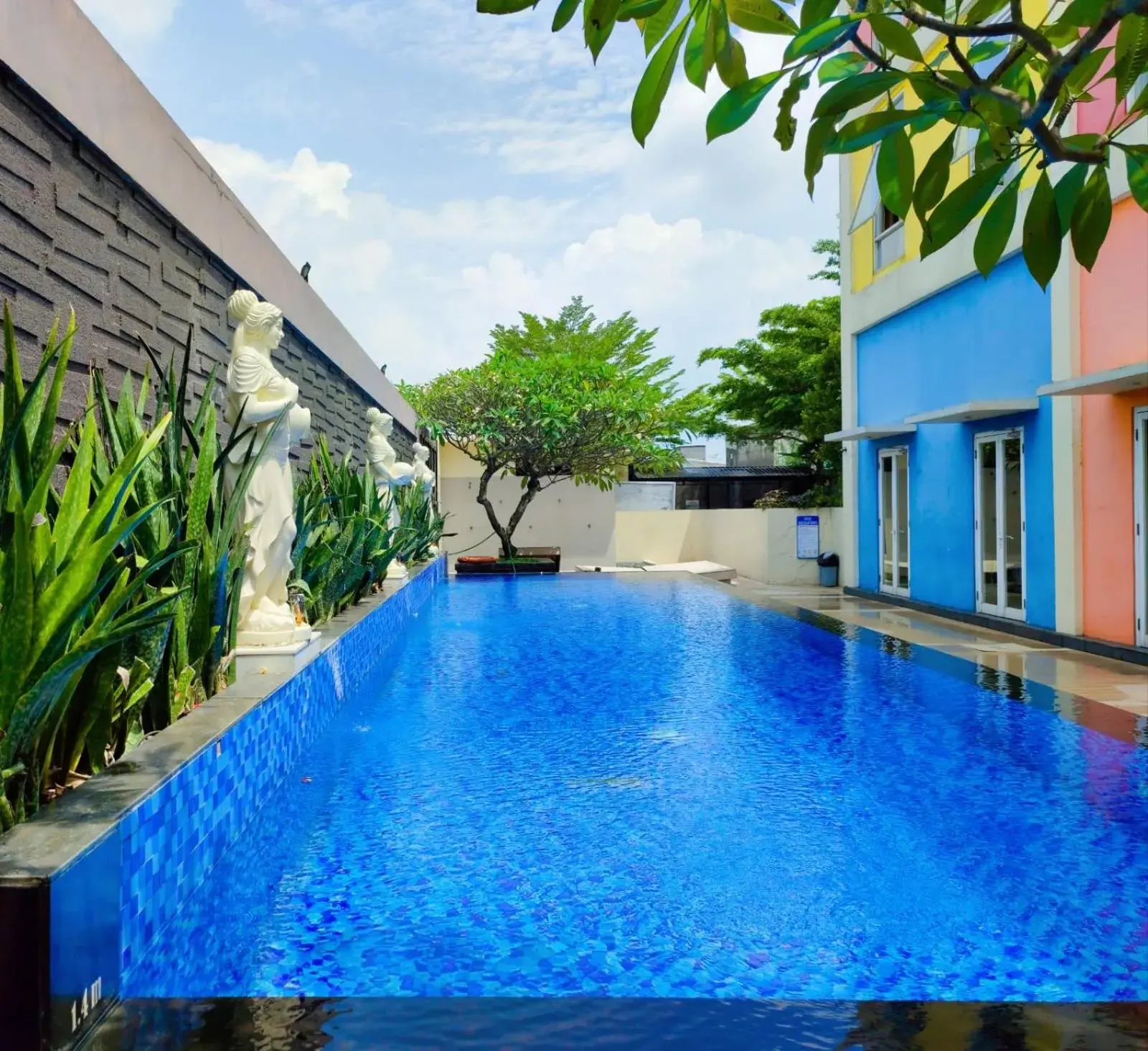 Swimming Pool in Front One Hotel Purwodadi