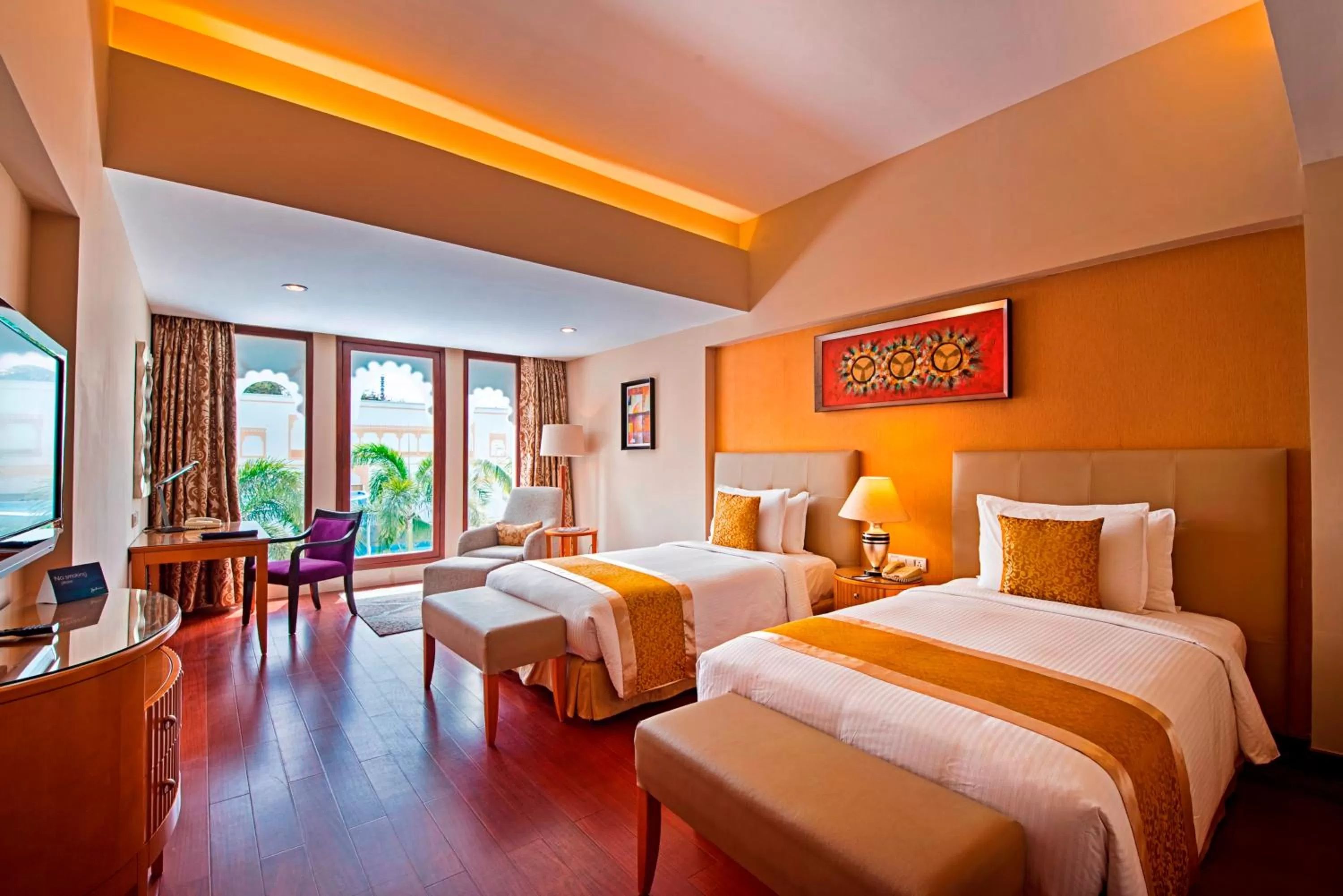 Photo of the whole room, Bed in Radisson Blu Udaipur Palace Resort & Spa