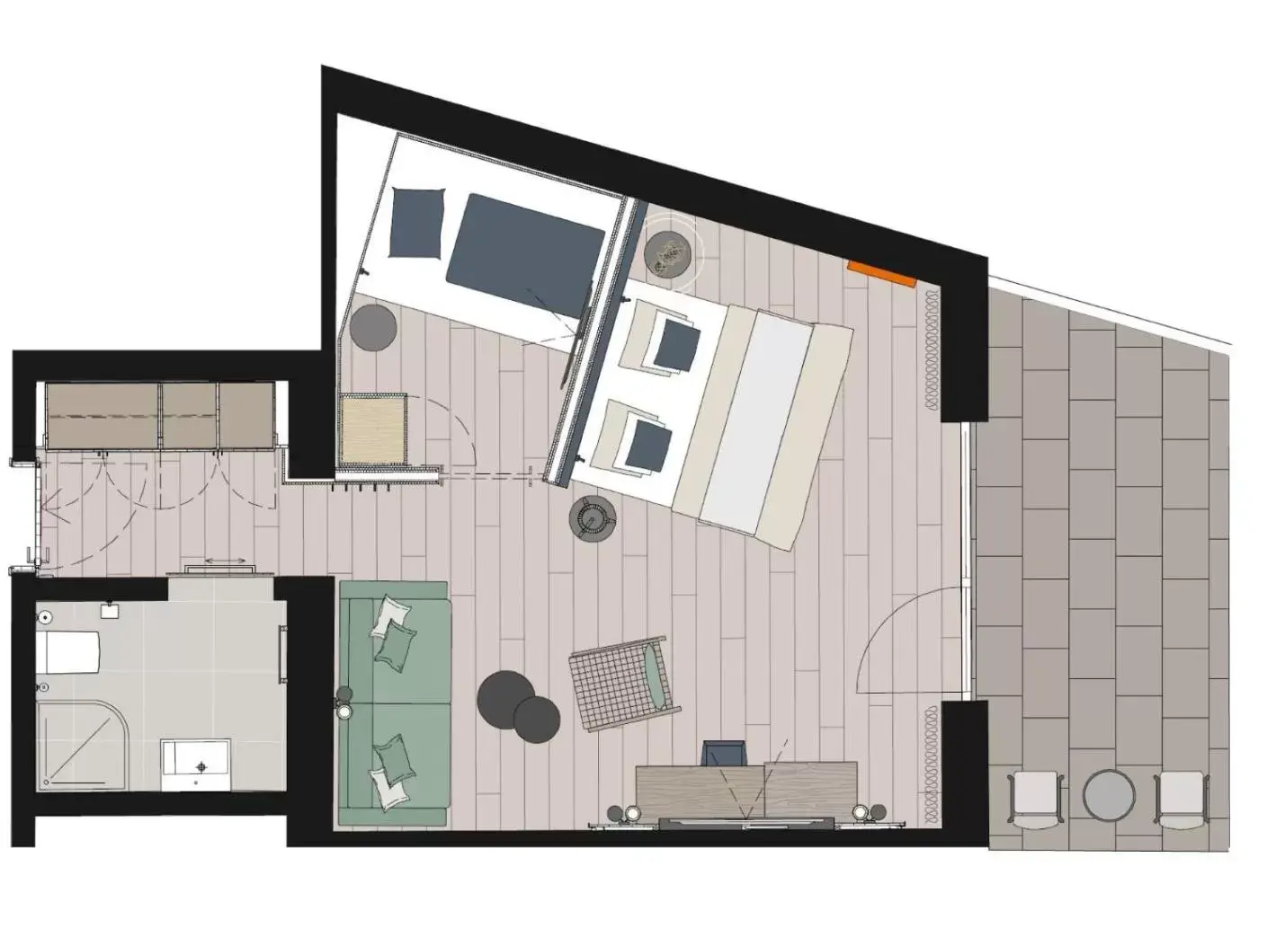 Bedroom, Floor Plan in Hotel Schwefelbad (Schenna Resort)