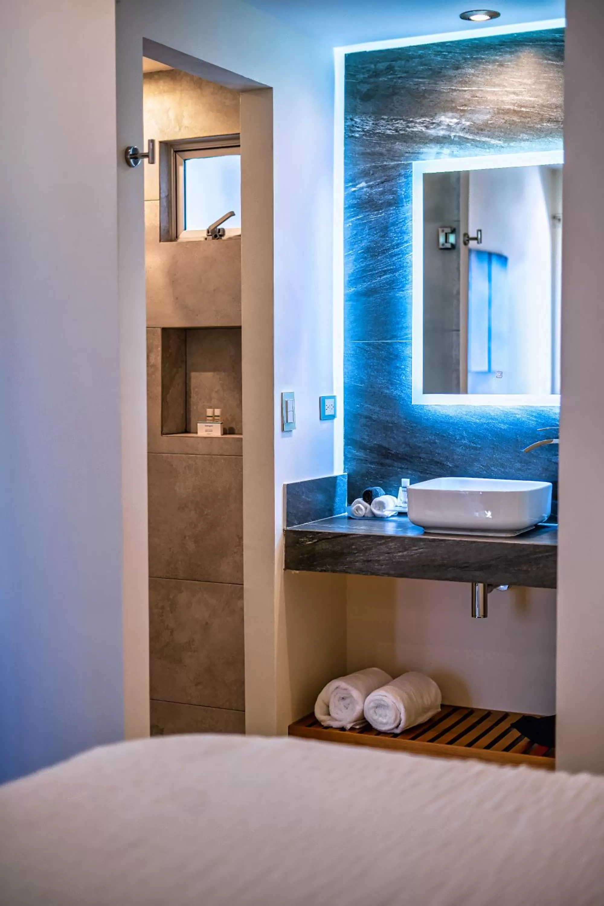 Bathroom, Bed in The Cove Boutique Hotel Adults Only