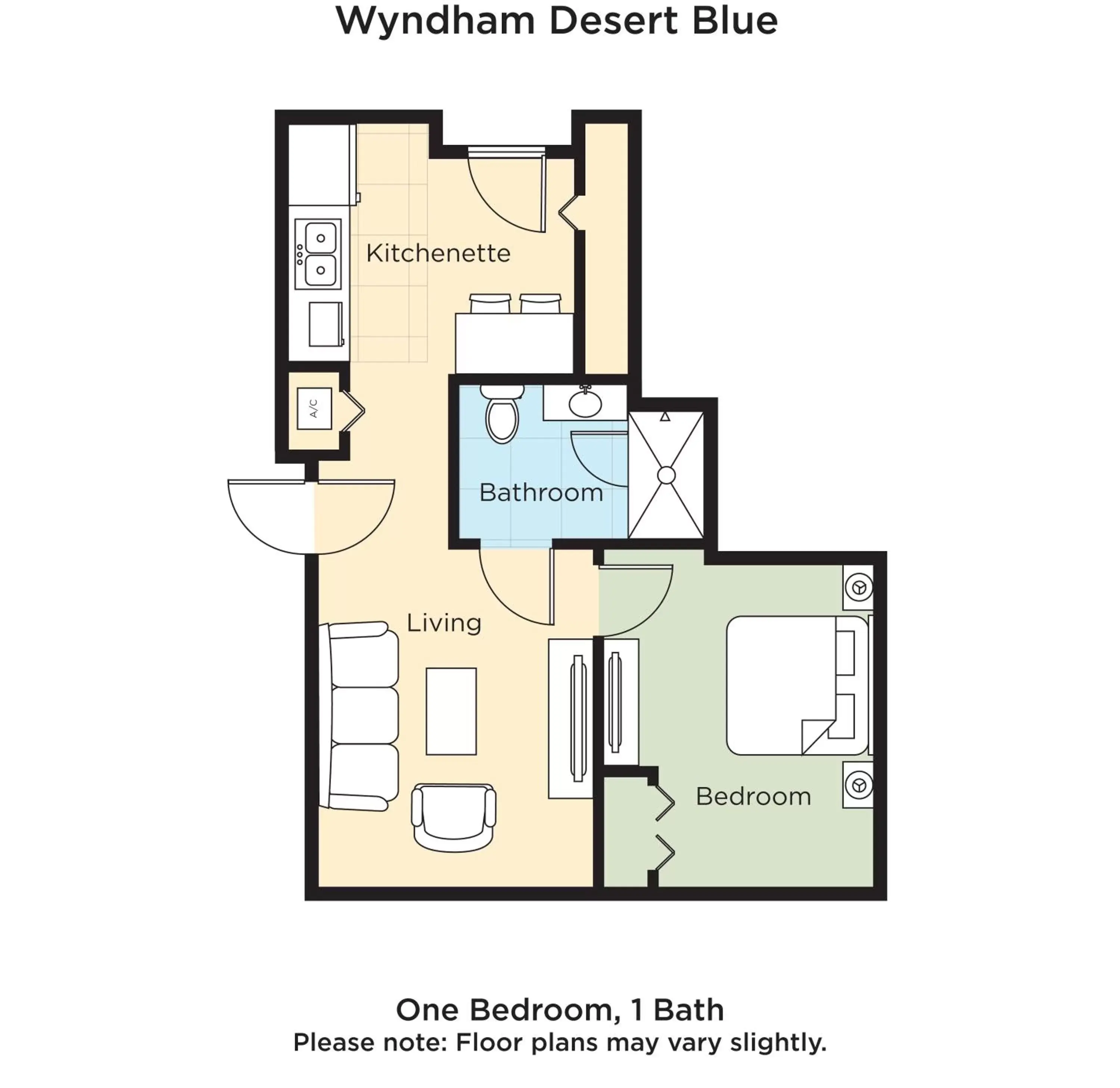 Floor Plan in Club Wyndham Desert Blue