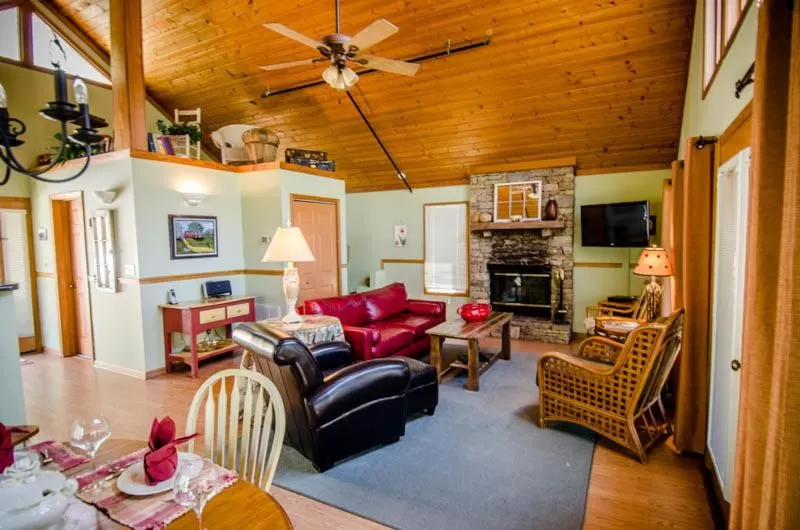 Living room in Asheville Cabins of Willow Winds