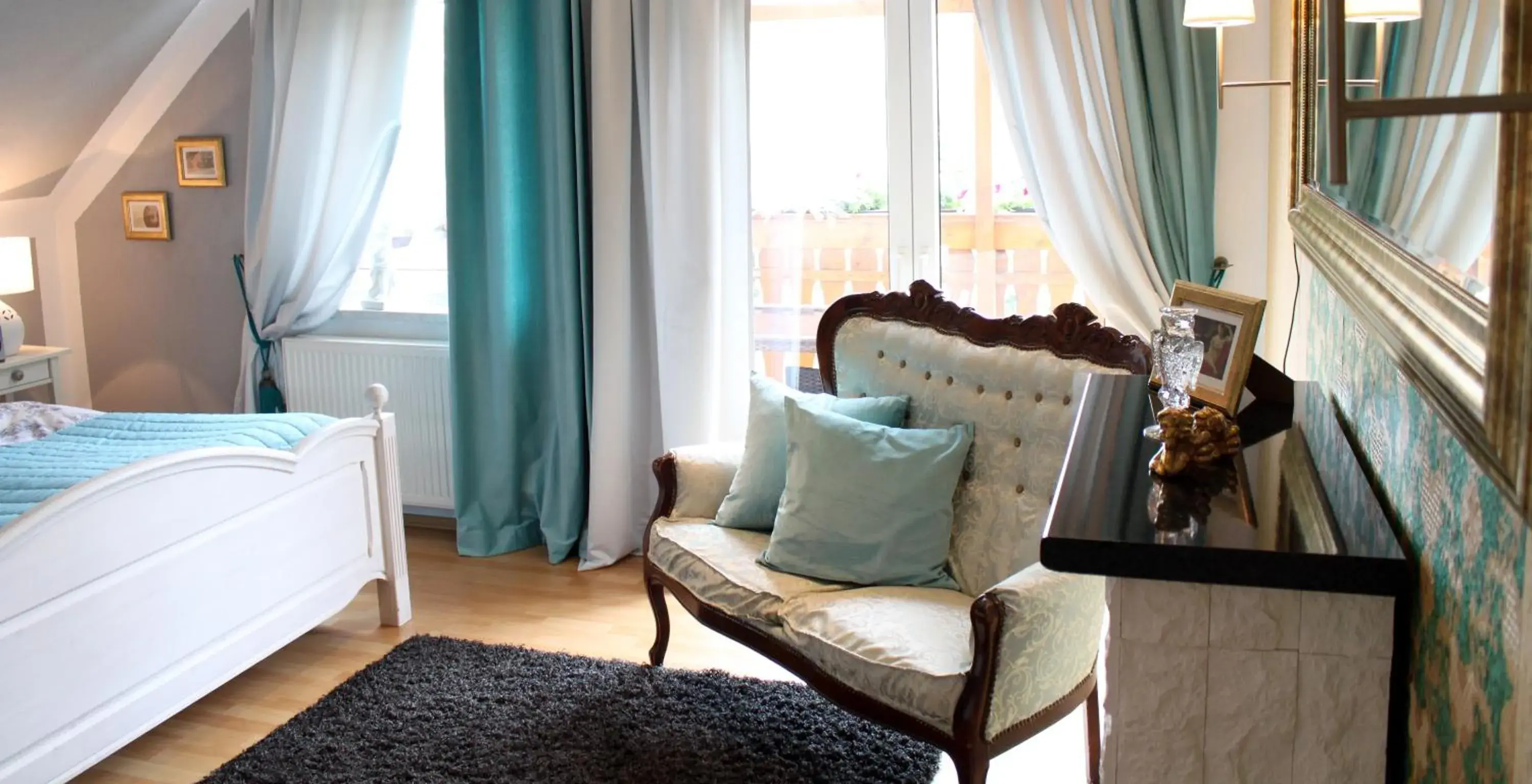 Seating area, Bed in Gästehaus Gebauer Seating area, Bed in Gästehaus Gebauer