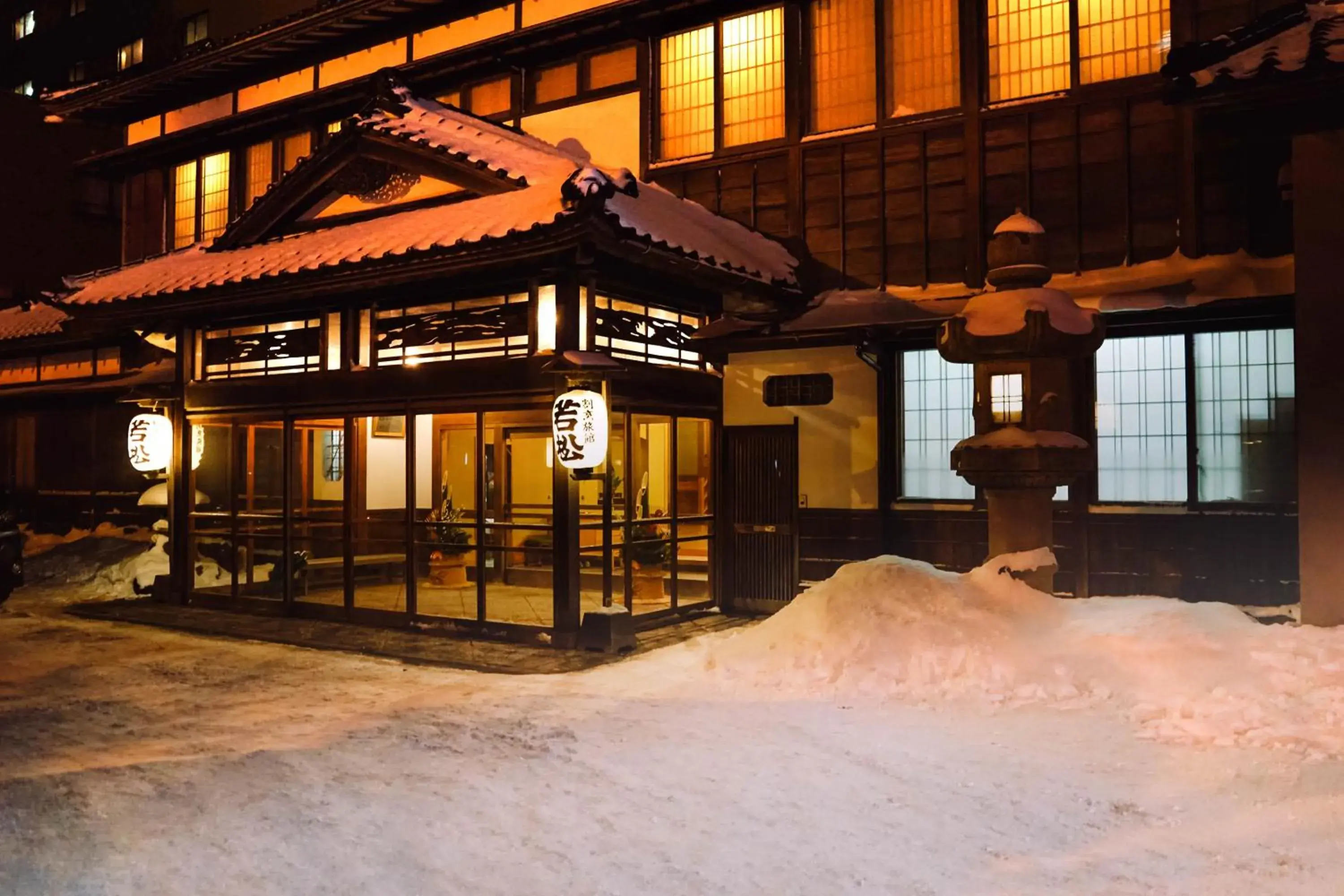 Property building, Winter in Wakamatsu Hot Spring Resort