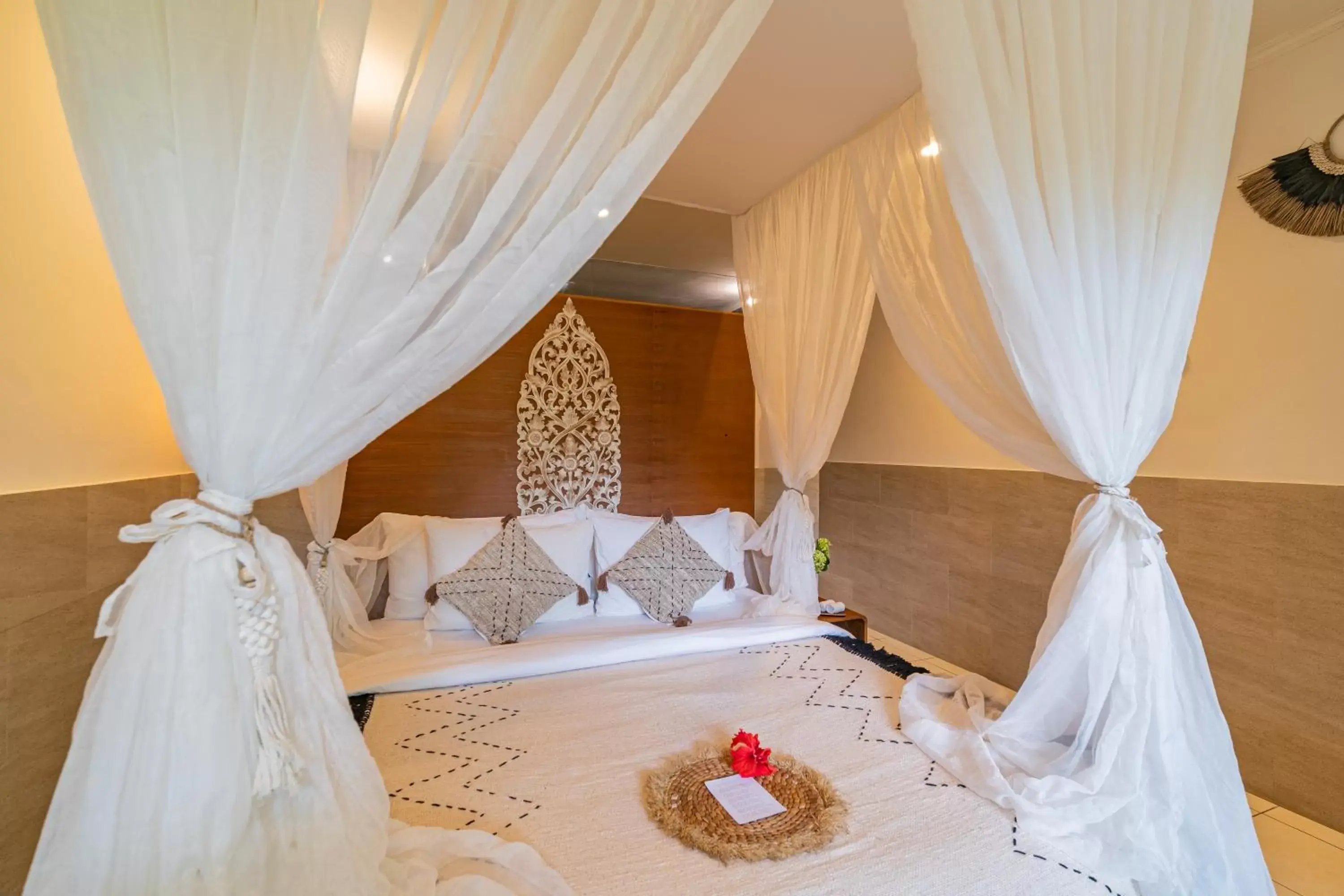 Bed in Om Ham Retreat and Resort