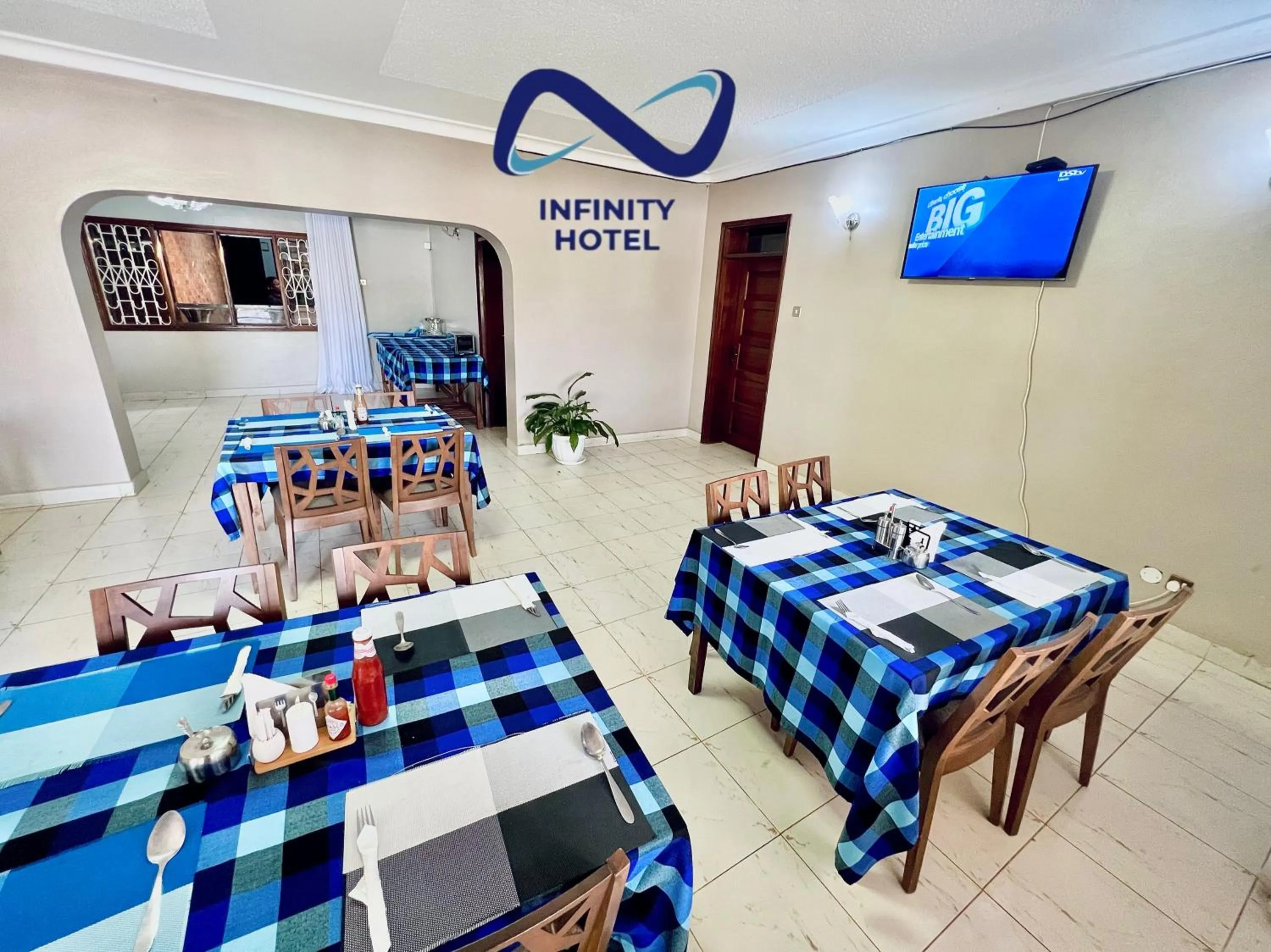 Dining area in Infinity Hotel Kampala