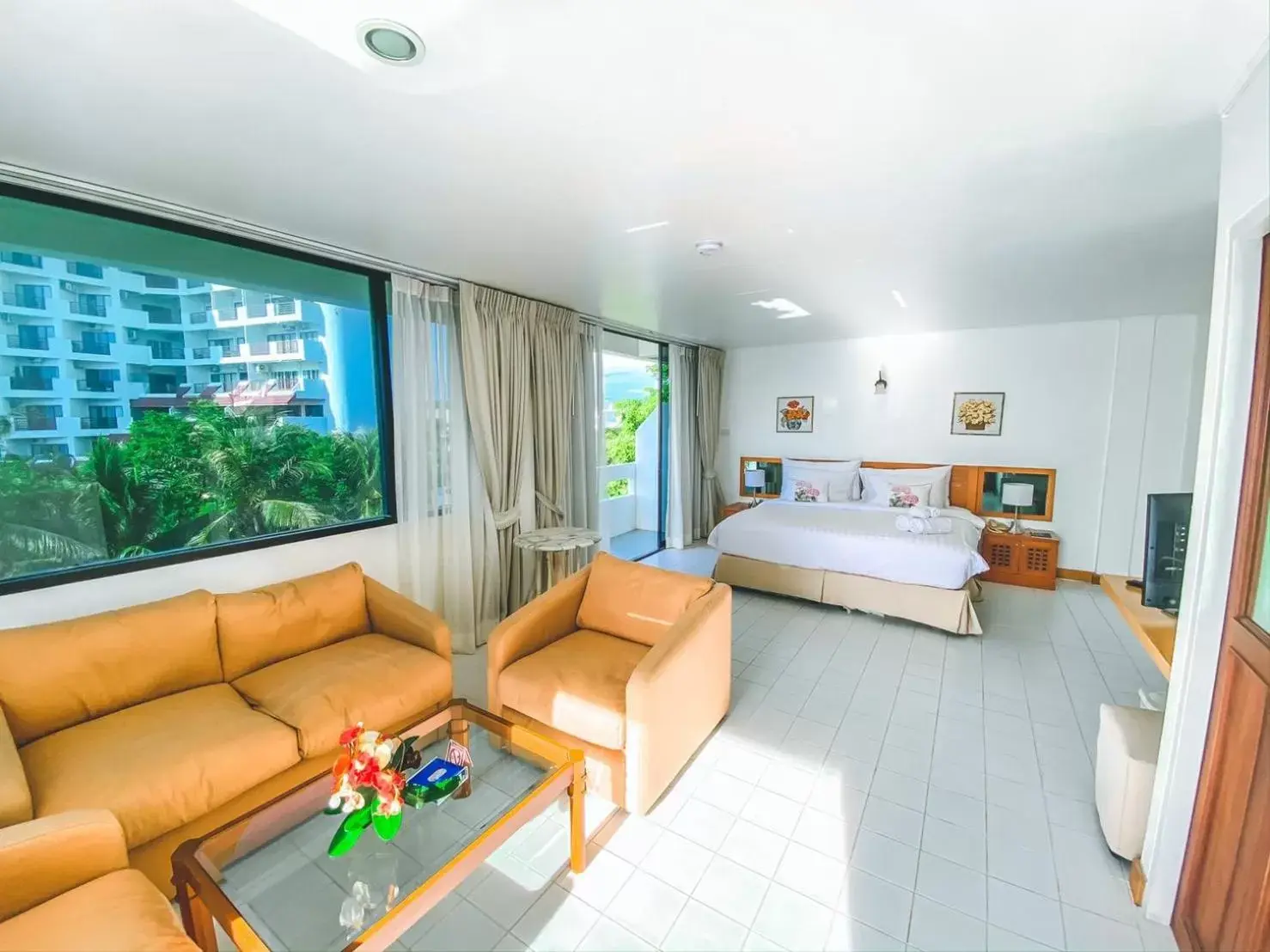 Seating area, Bed in Nern Chalet Beachfront Hotel Seating area, Bed in Nern Chalet Beachfront Hotel