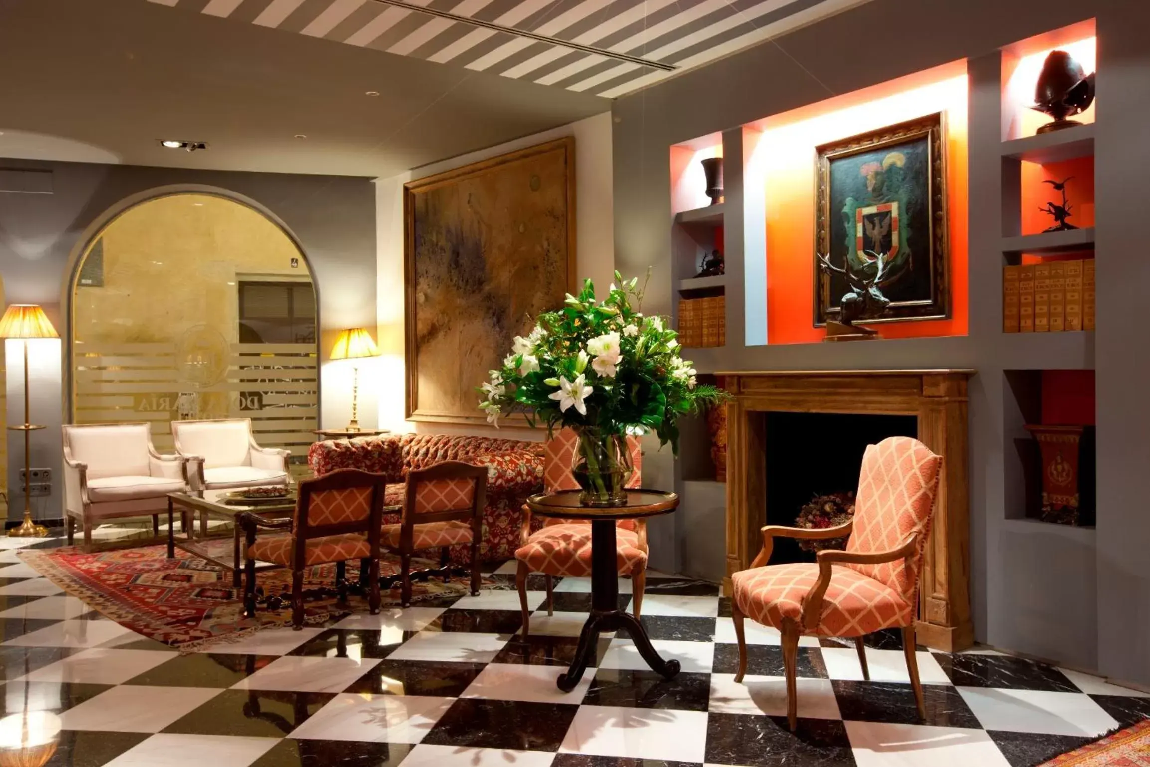 Lobby or reception in Hotel Doña María