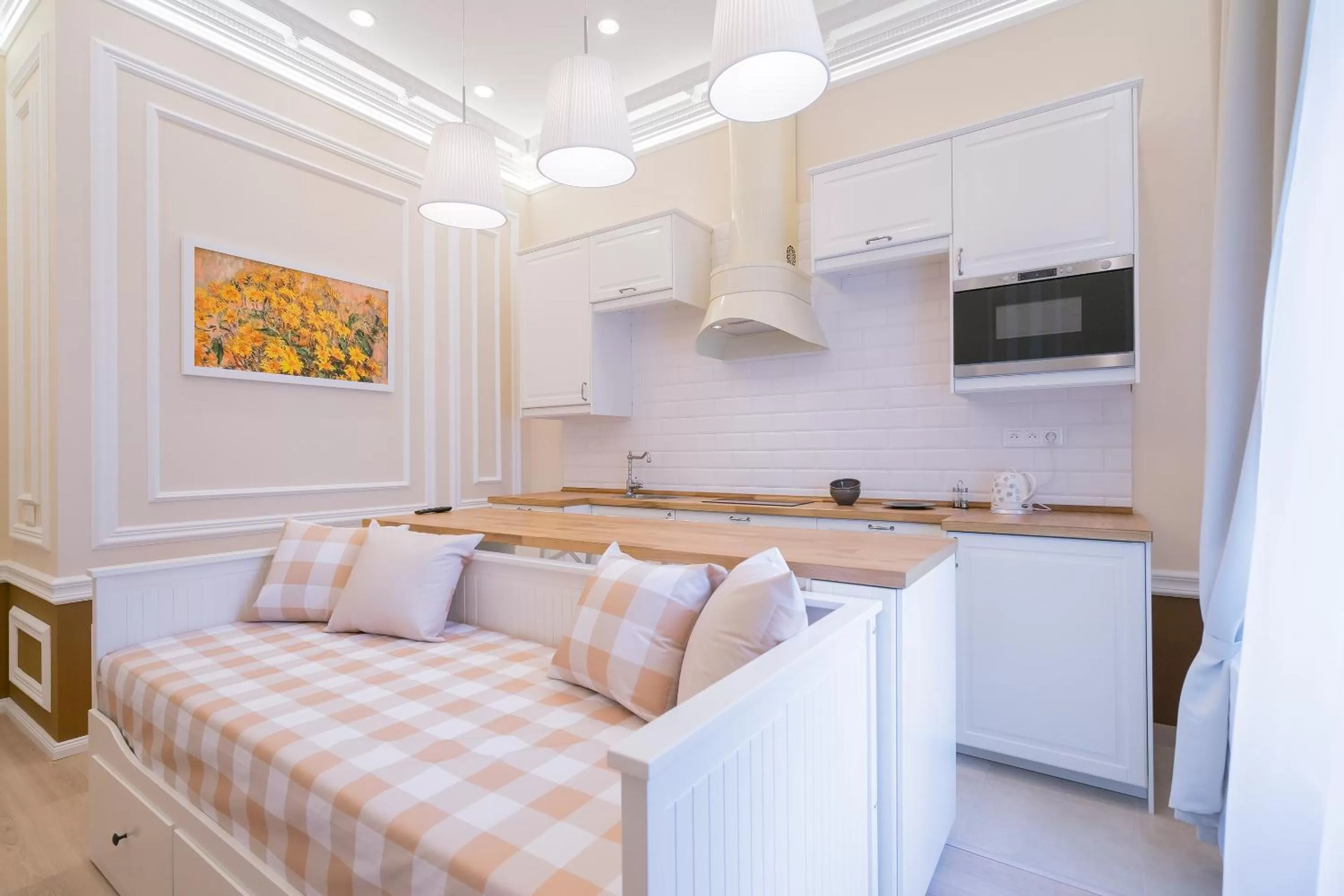 Kitchen or kitchenette, Bed in Revelton Suites Karlovy Vary