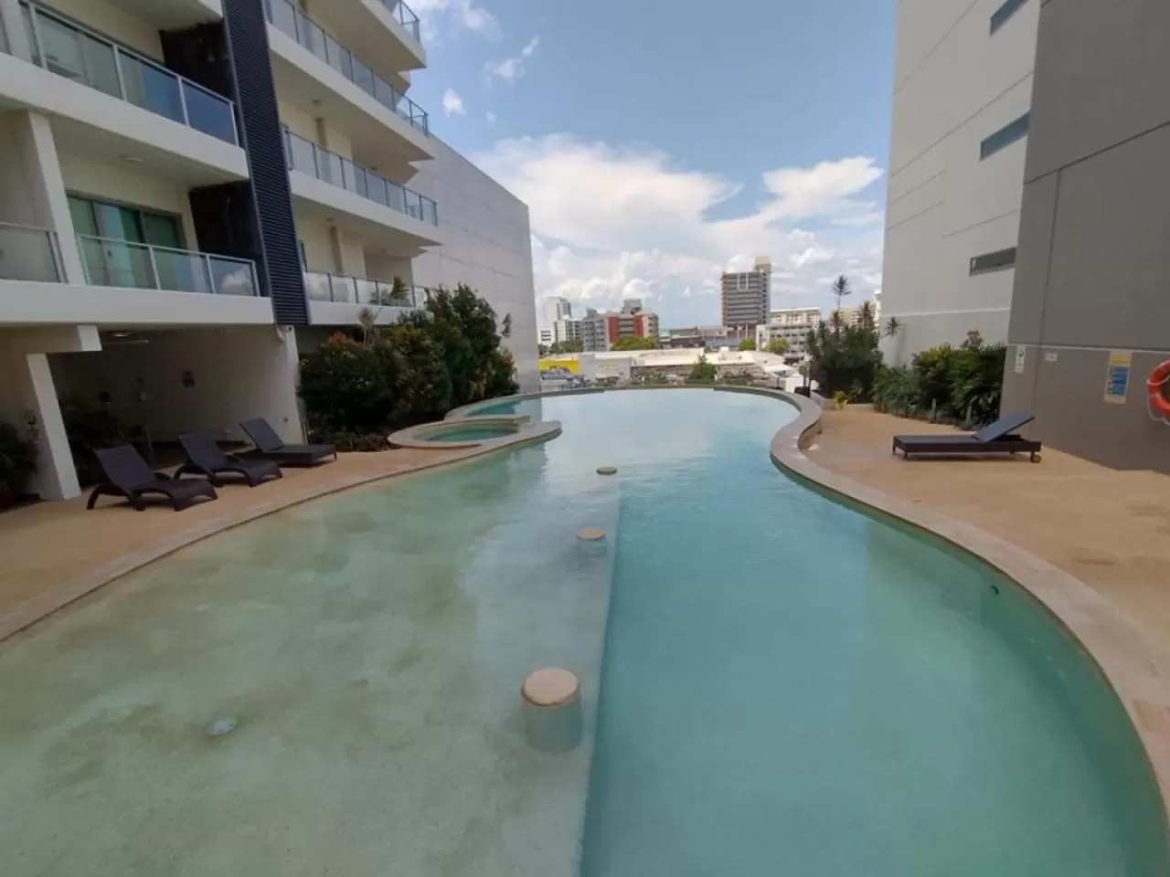 Pool view in Darwin Harbour Suites