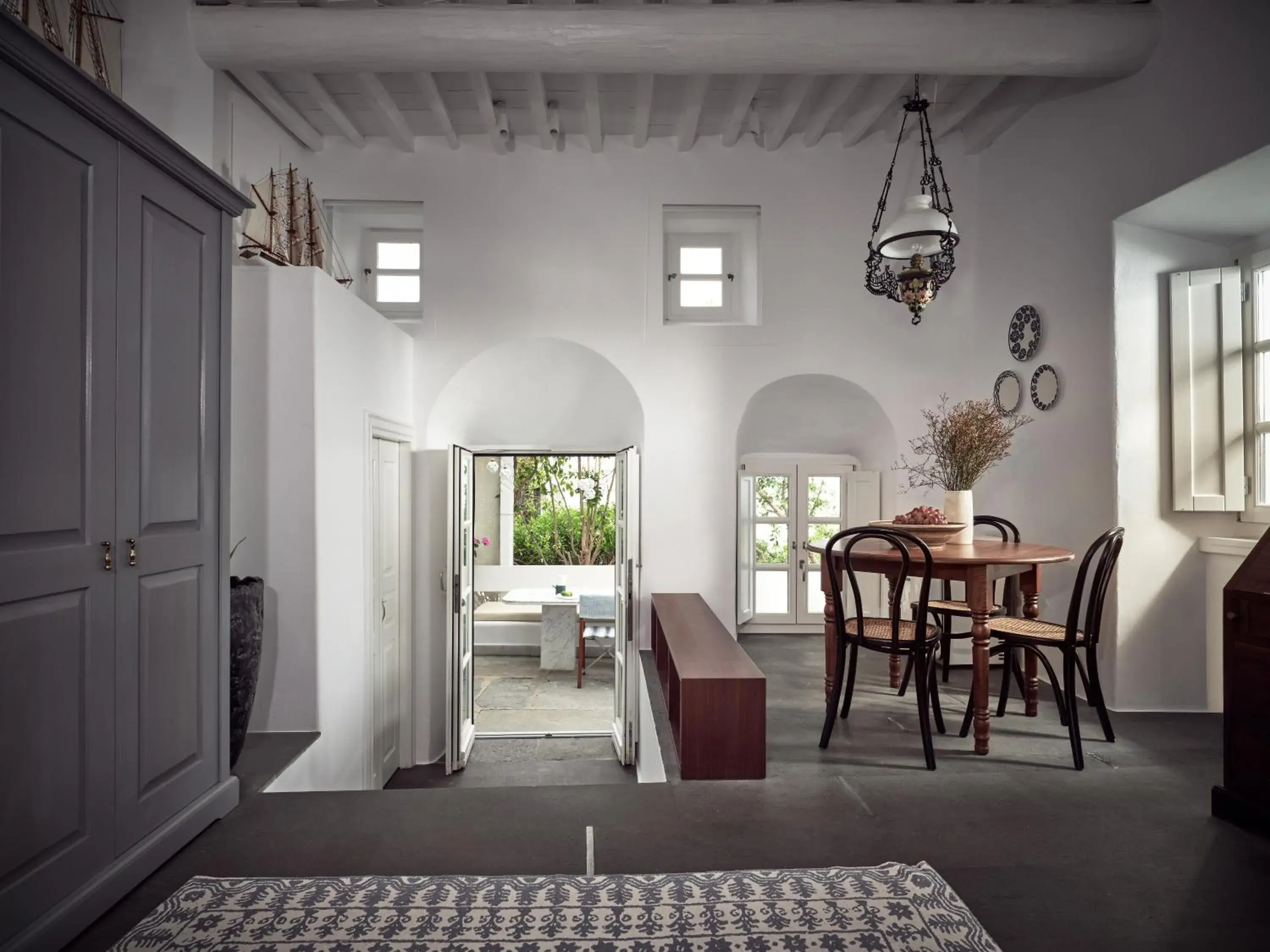 Living room, Dining Area in Belvedere Mykonos - Main Hotel