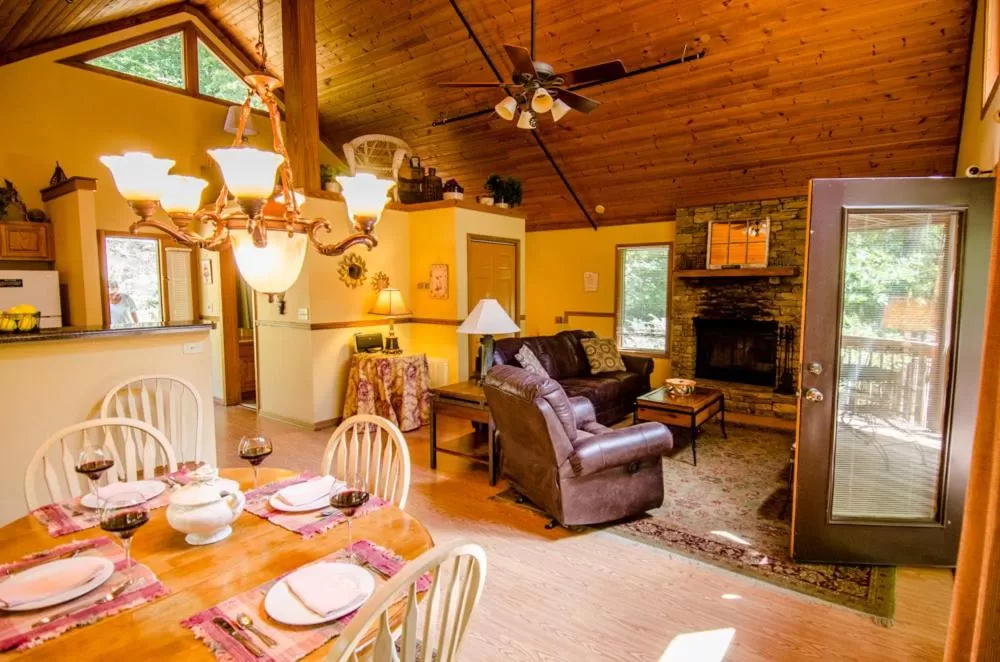 Living room in Asheville Cabins of Willow Winds