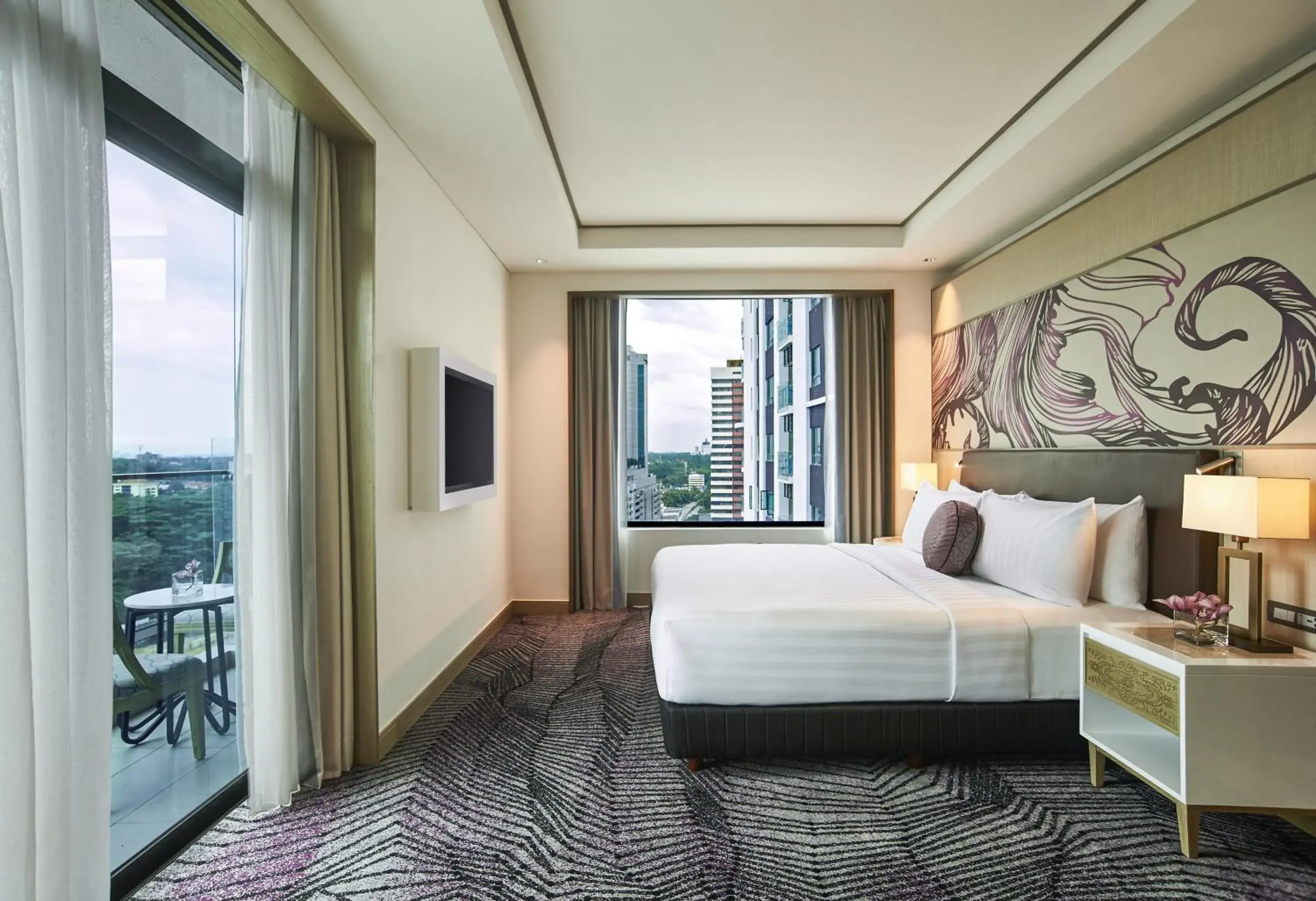 Balcony/Terrace, Bed in Amari Johor Bahru Balcony/Terrace, Bed in Amari Johor Bahru