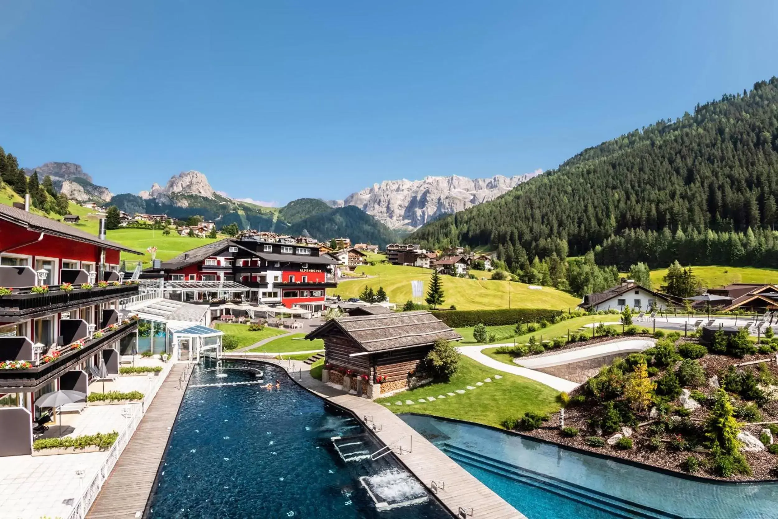 Bird's eye view, Pool View in Hotel Alpenroyal - The Leading Hotels of the World