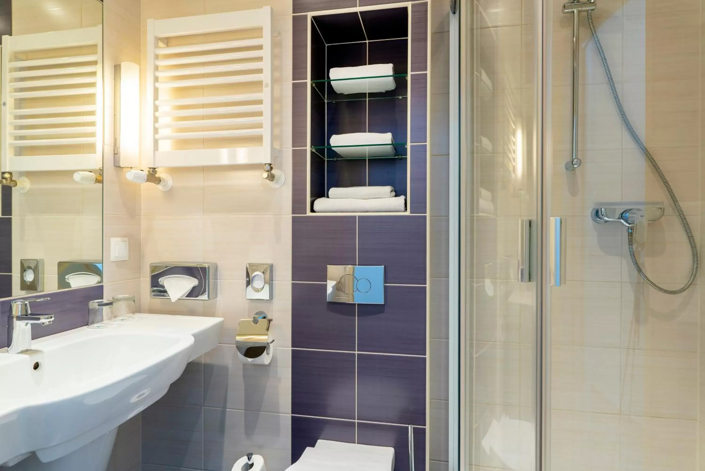 Shower, Bathroom in Hotel Metropol