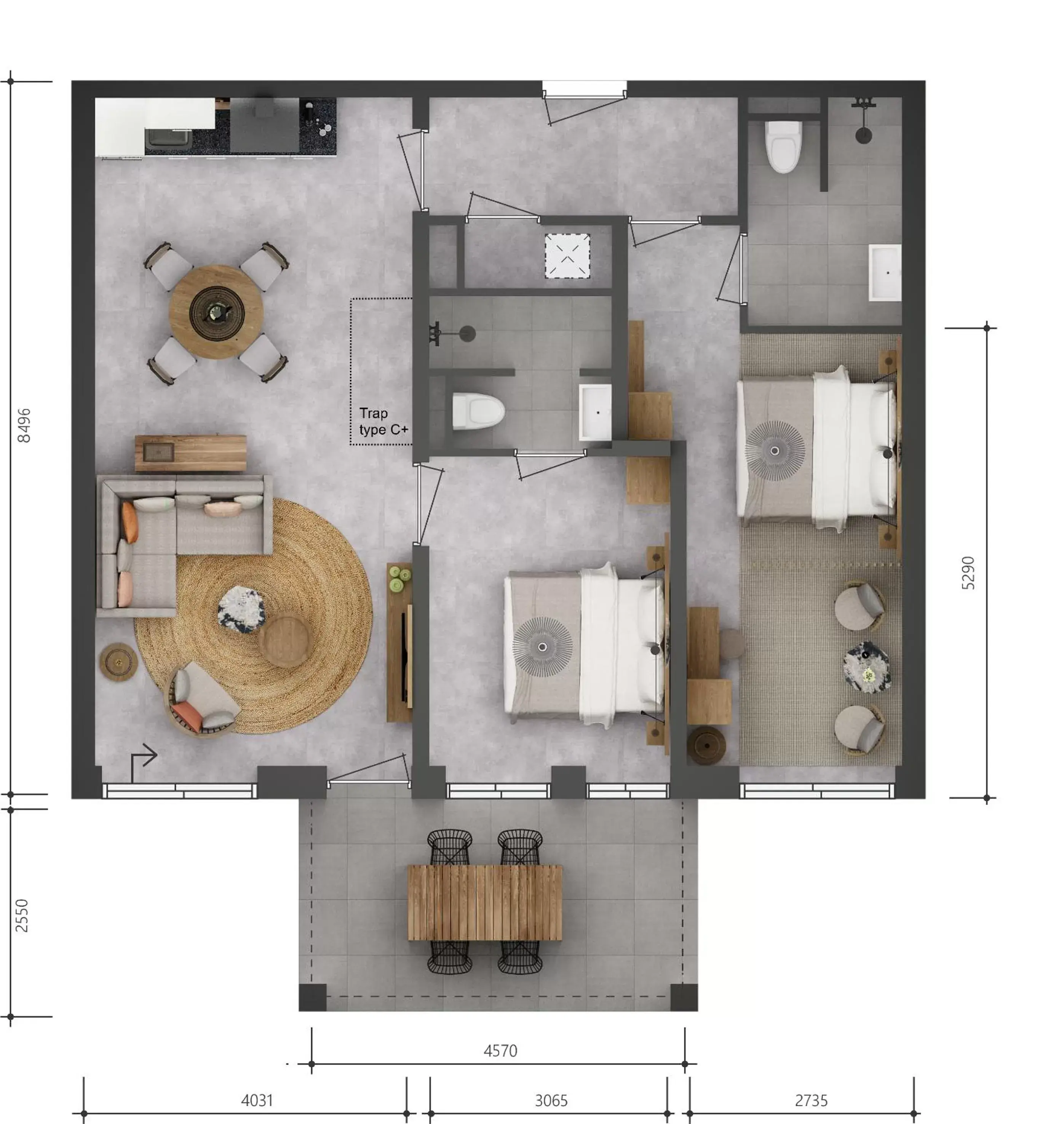 Floor Plan in Parc Maasresidence Thorn Hotel Rooms and Apartments