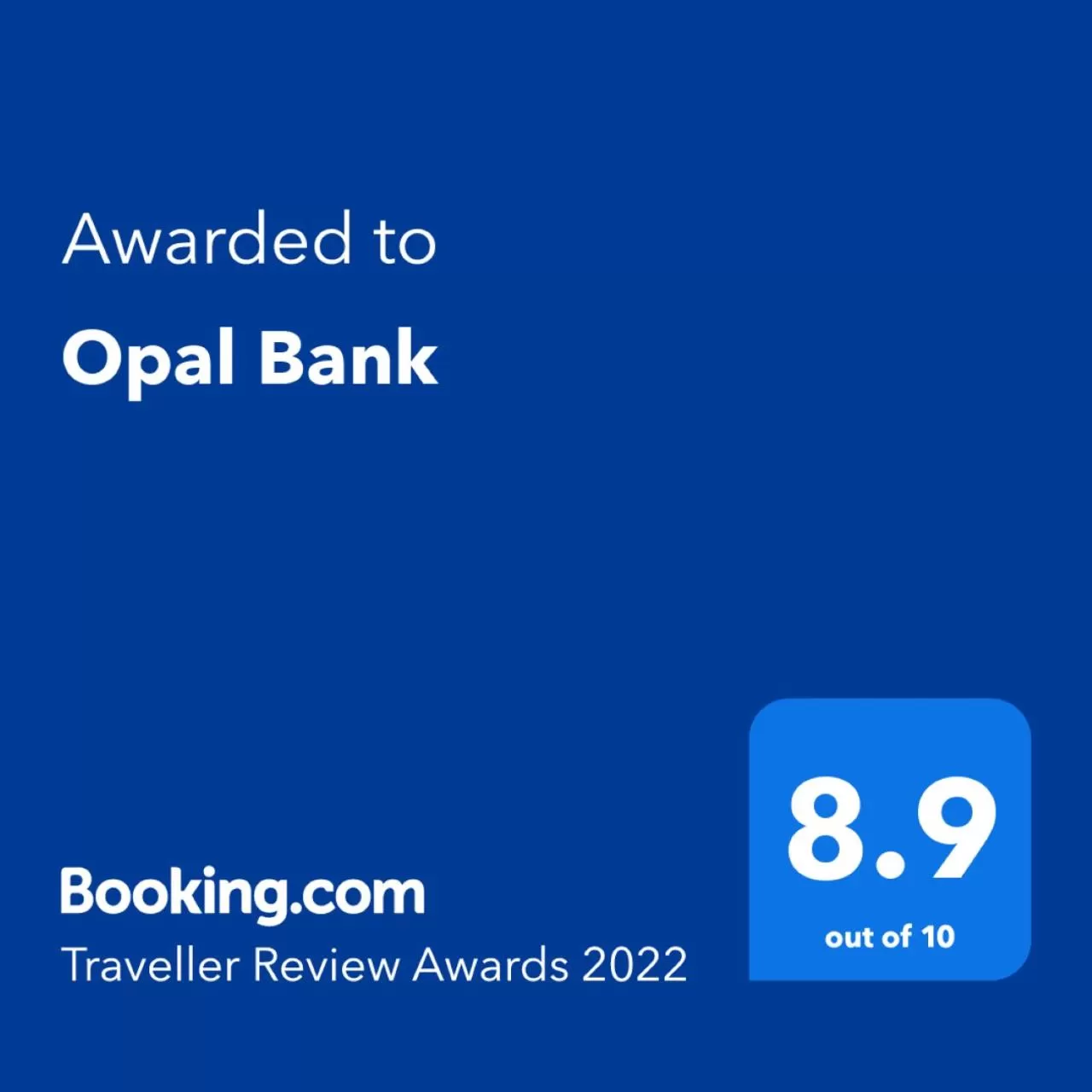 Certificate/Award in Opal Bank