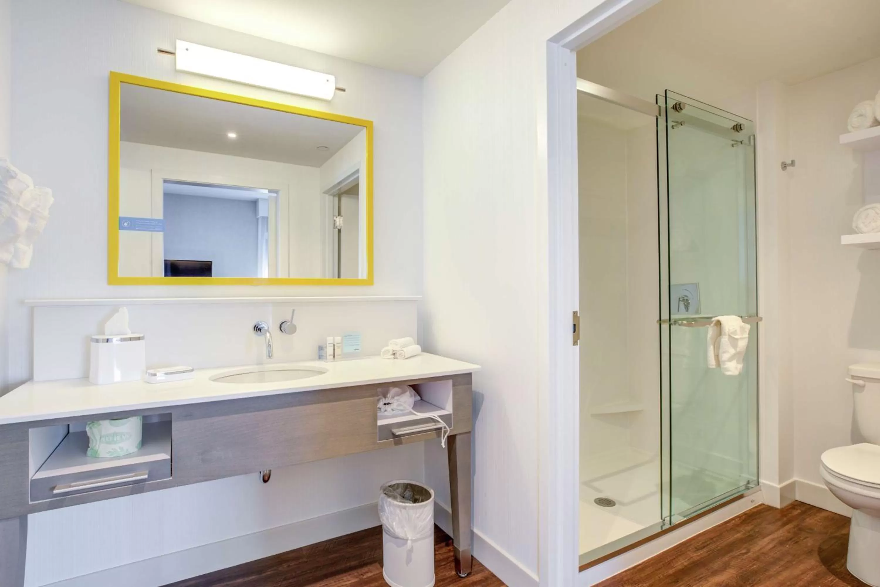 Shower in Hampton Inn & Suites Boston/Waltham