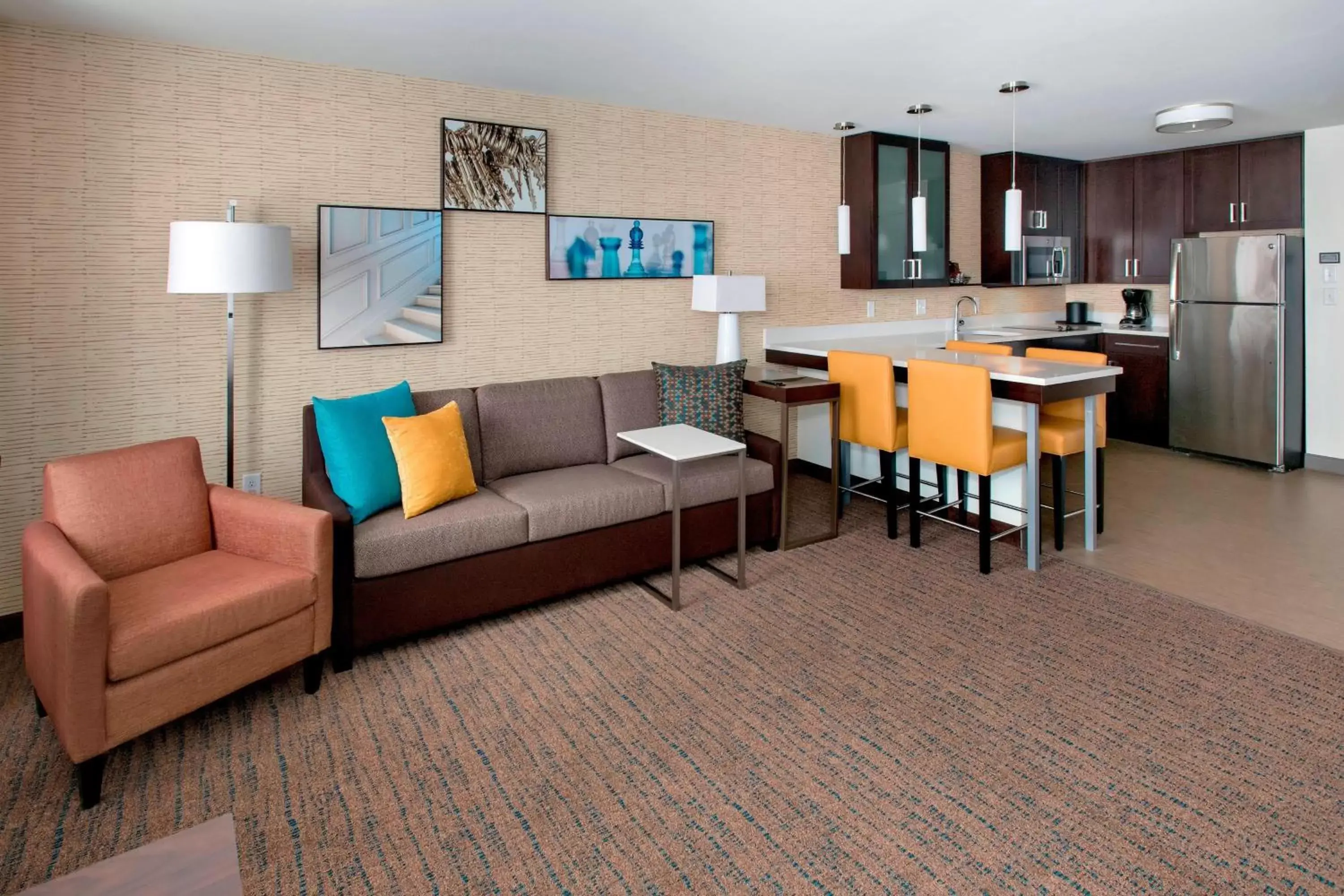 Living room, Seating Area in Residence Inn by Marriott Boston Bridgewater