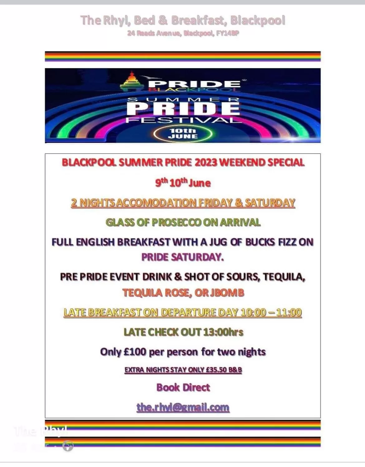 Triple Room with Private Bathroom in The Rhyl. Blackpool