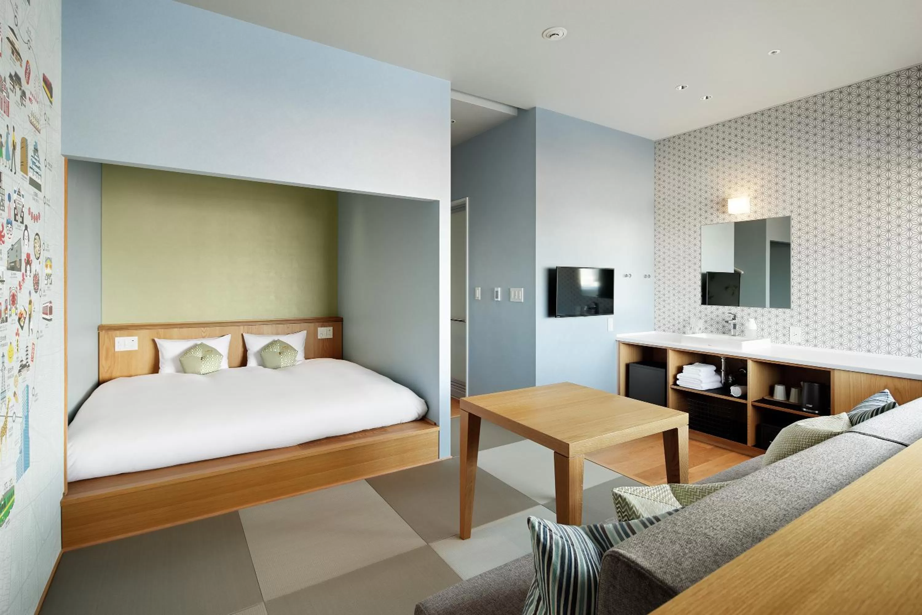 Bedroom, Bed in OMO7 Osaka by Hoshino Resorts