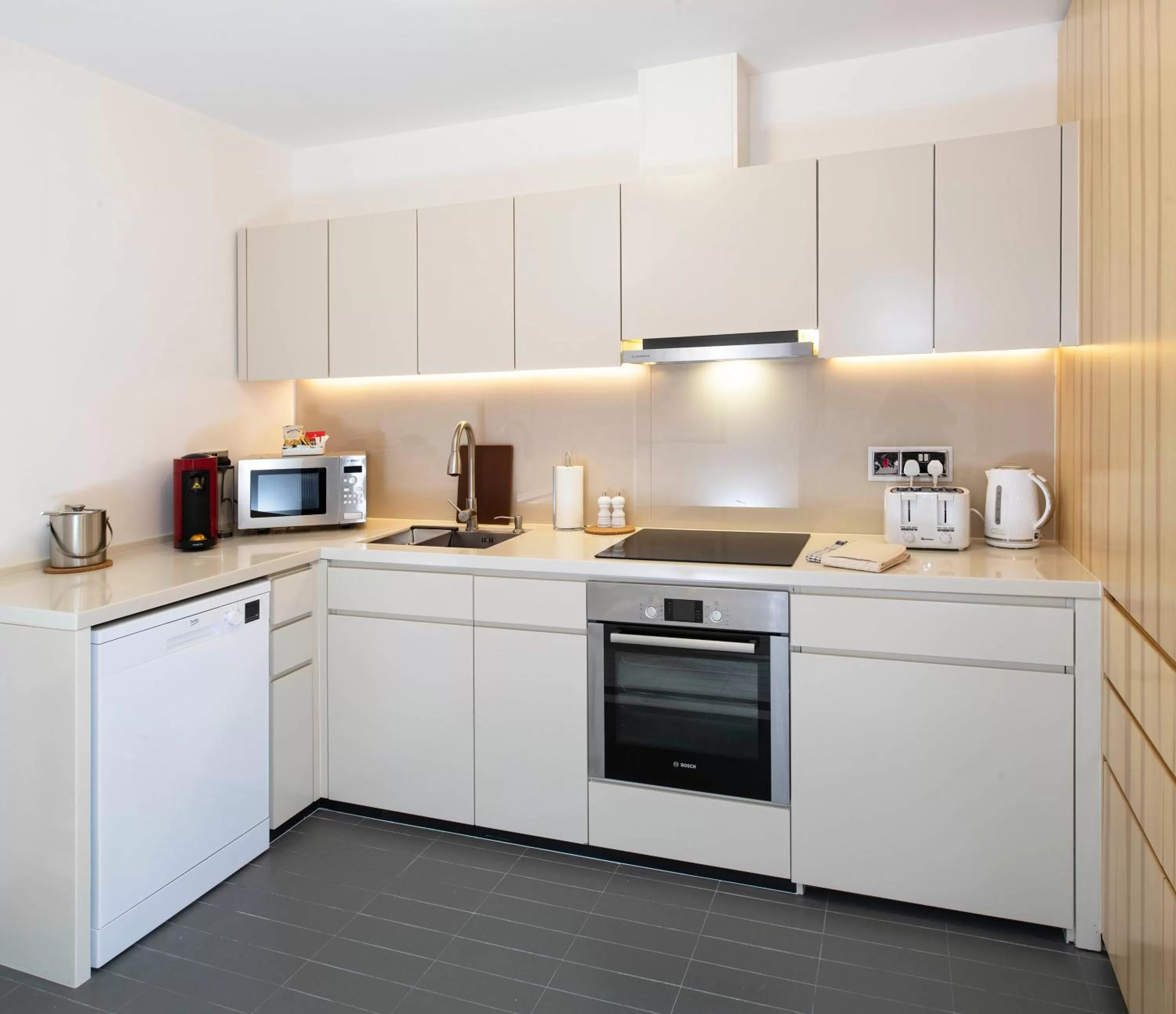 Kitchen or kitchenette in Trueman Court Luxury Serviced Apartments