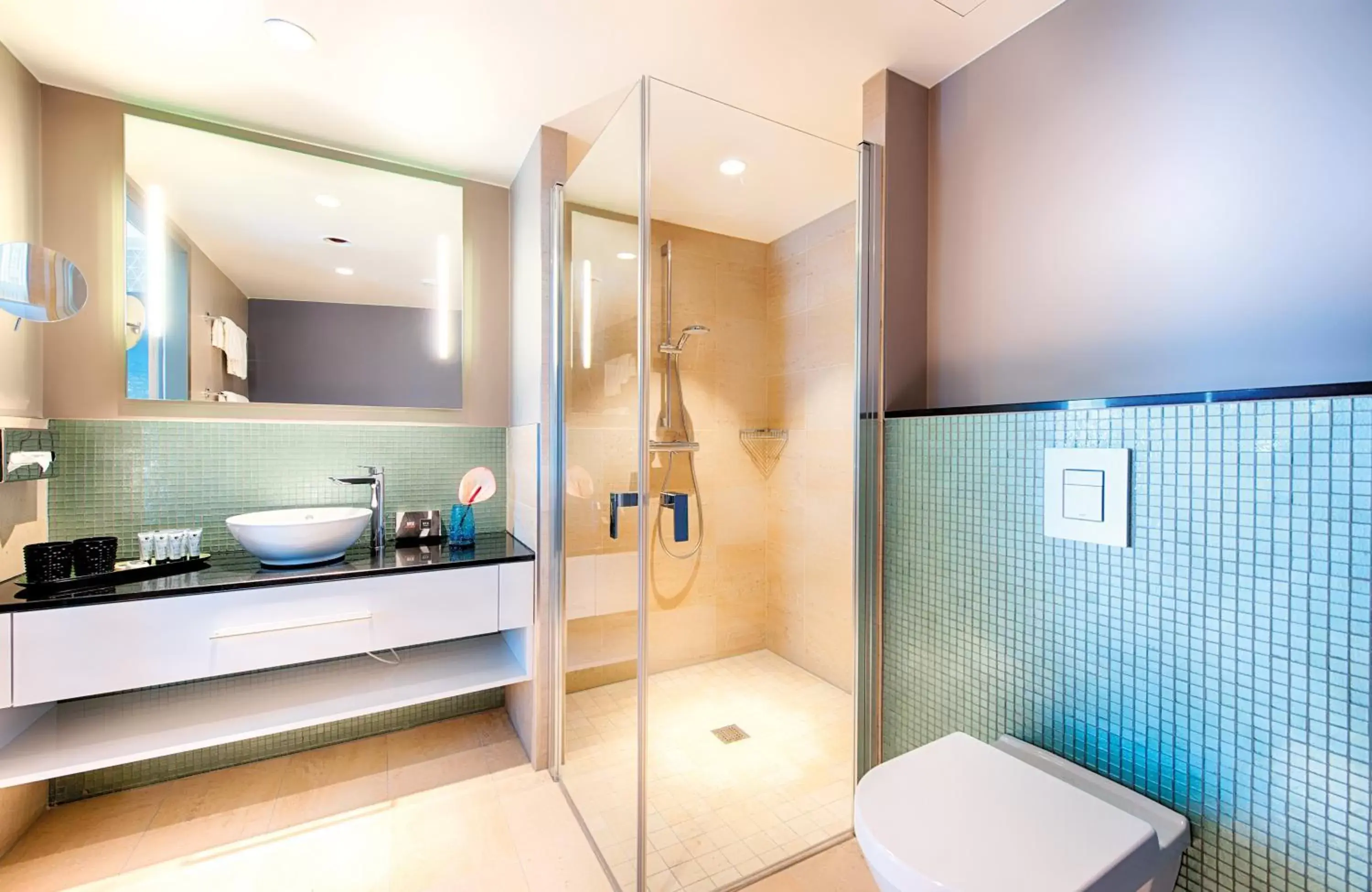 Bathroom in NYX Hotel Munich by Leonardo Hotels