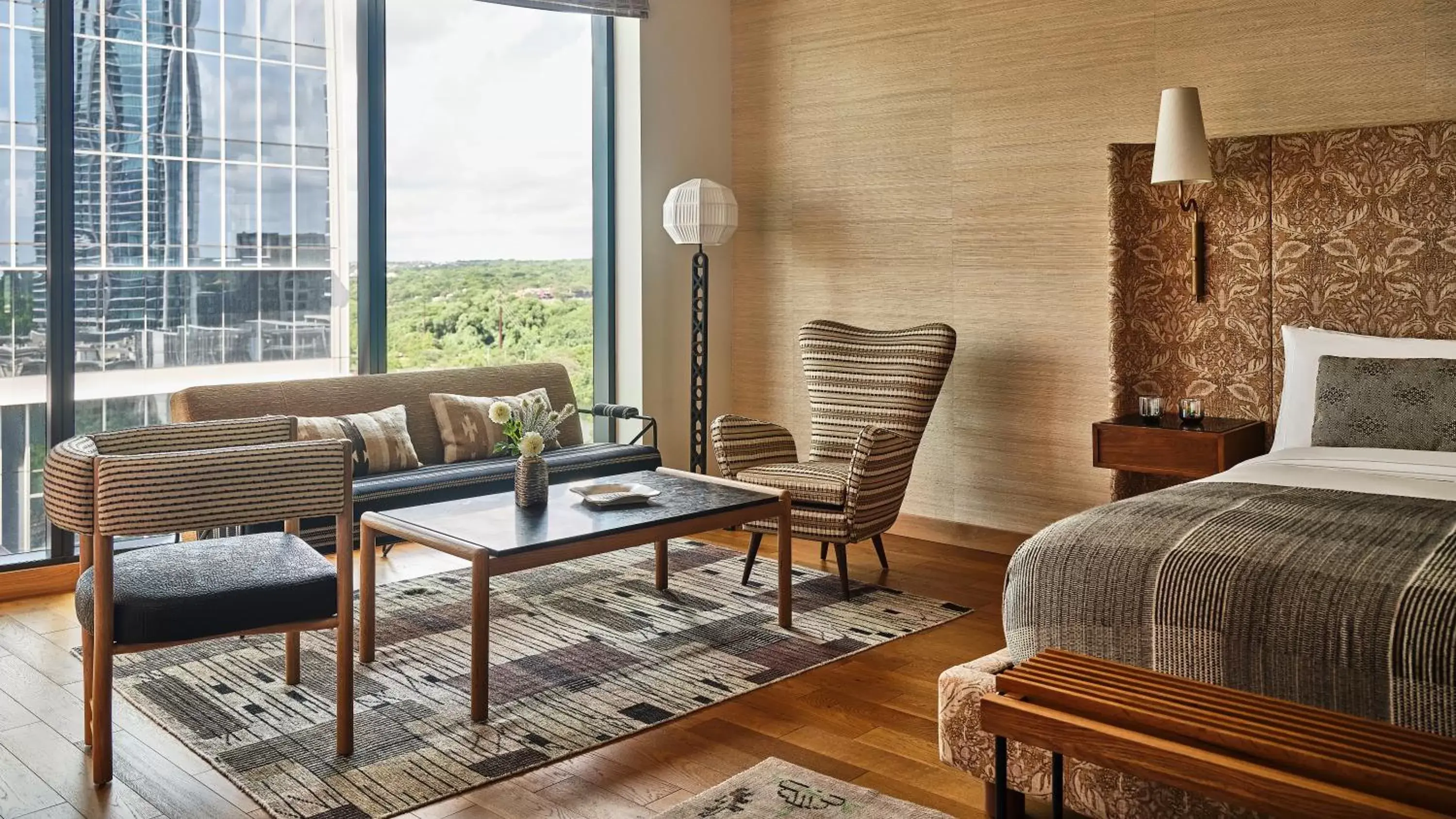 Bed, Seating Area in Austin Proper Hotel, a Member of Design Hotels