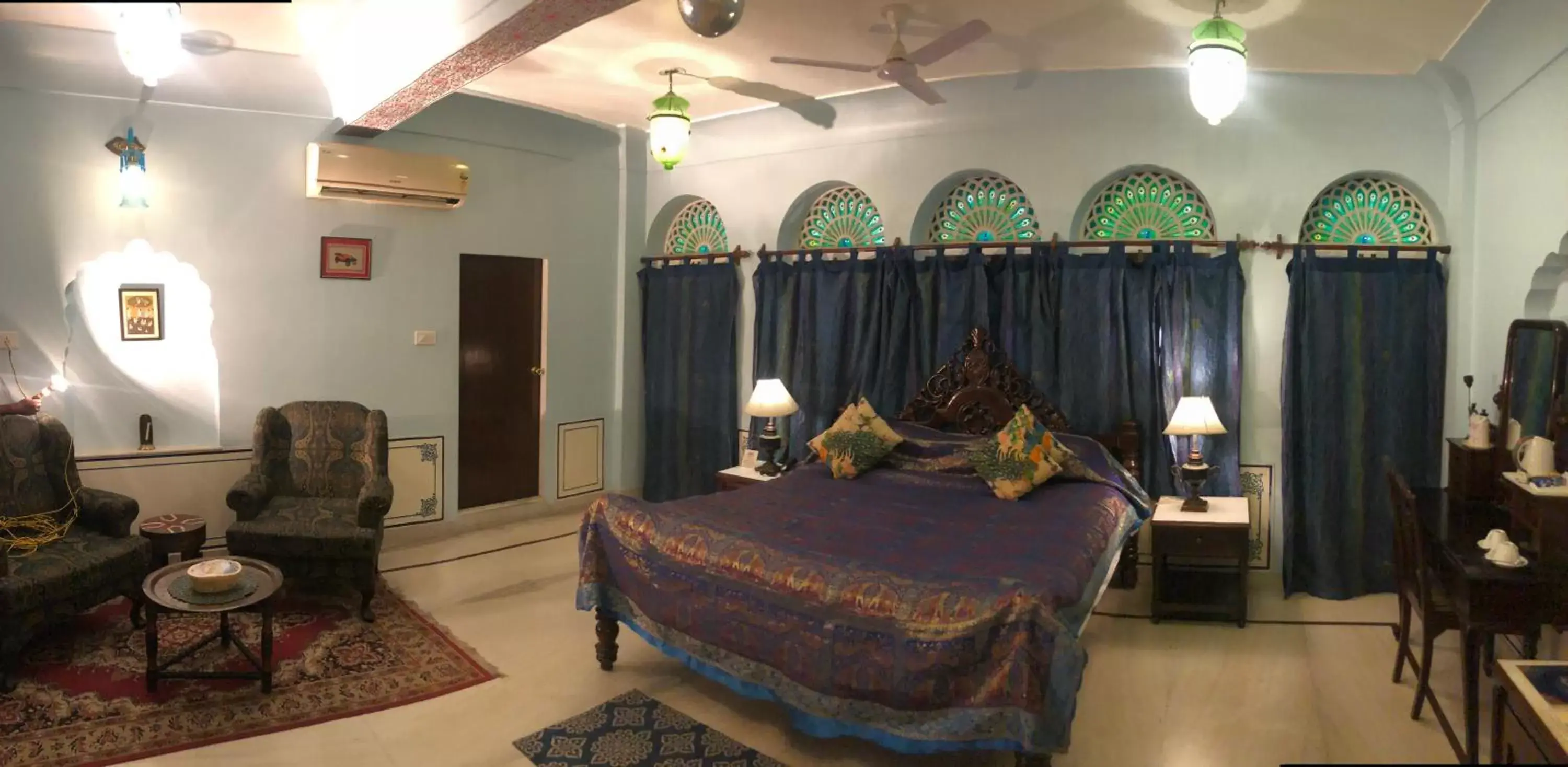 Bed in Khandela Haveli - a Boutique Heritage Hotel