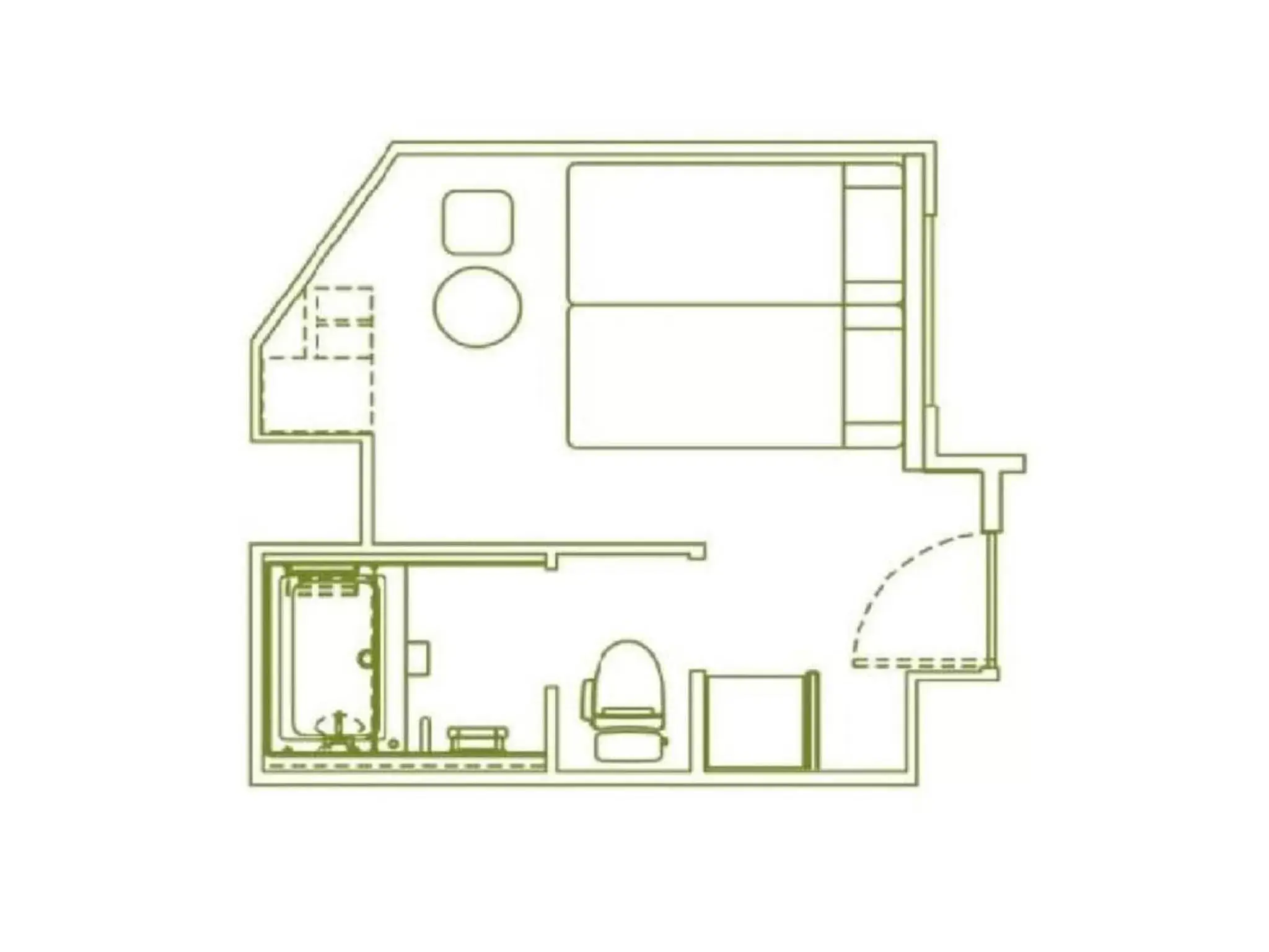 Photo of the whole room, Floor Plan in Henn na Hotel Osaka Shinsaibashi