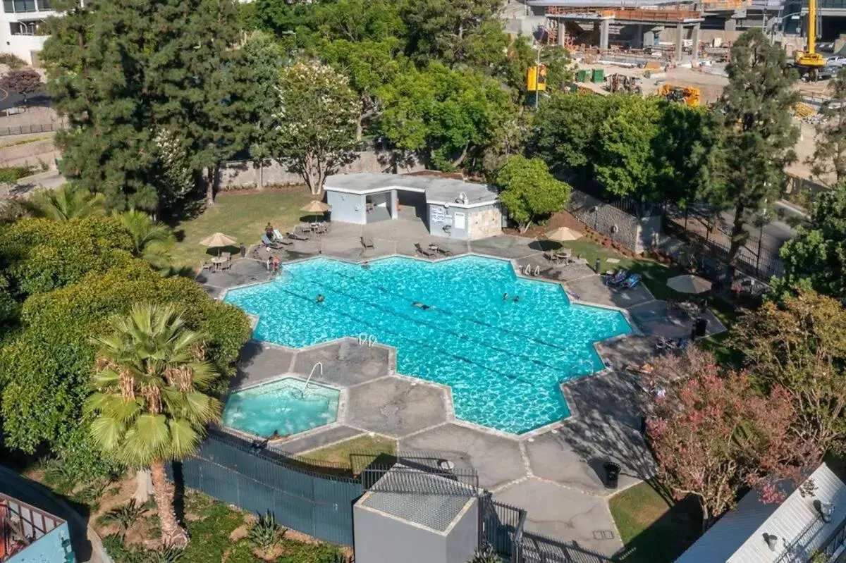 Swimming pool, Pool View in Amazing DTLA View 1bd Full Kitchen Free Private Parking.