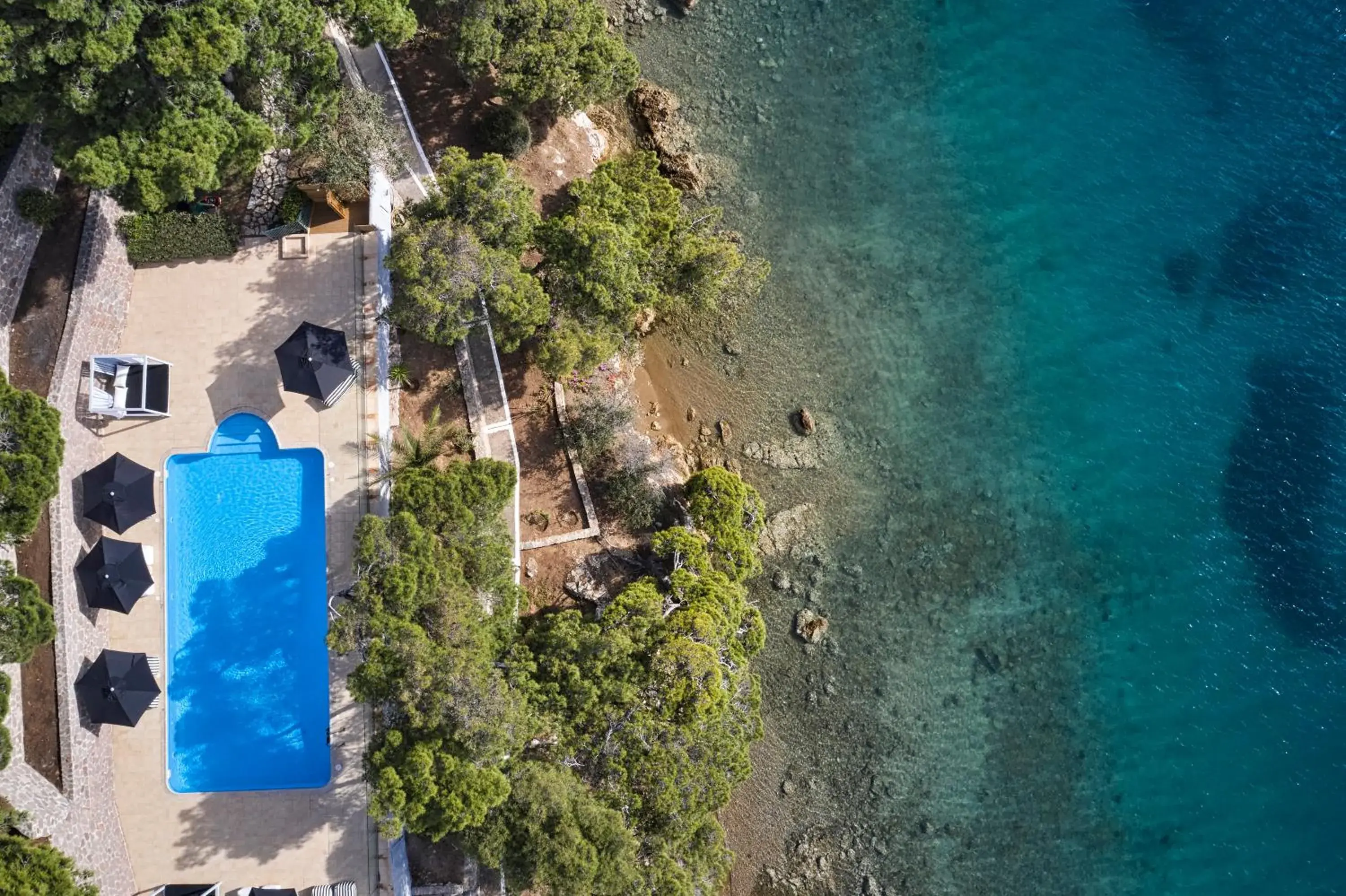 Swimming pool, Bird's-eye View in Xenia Poros Image Hotel