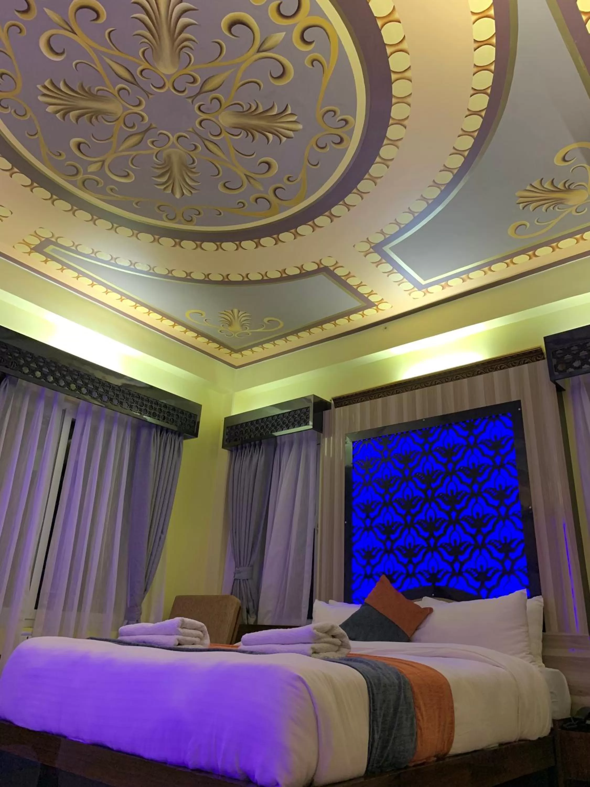 Decorative detail, Bed in Hotel ABC, Boutique Hotel in Pokhara