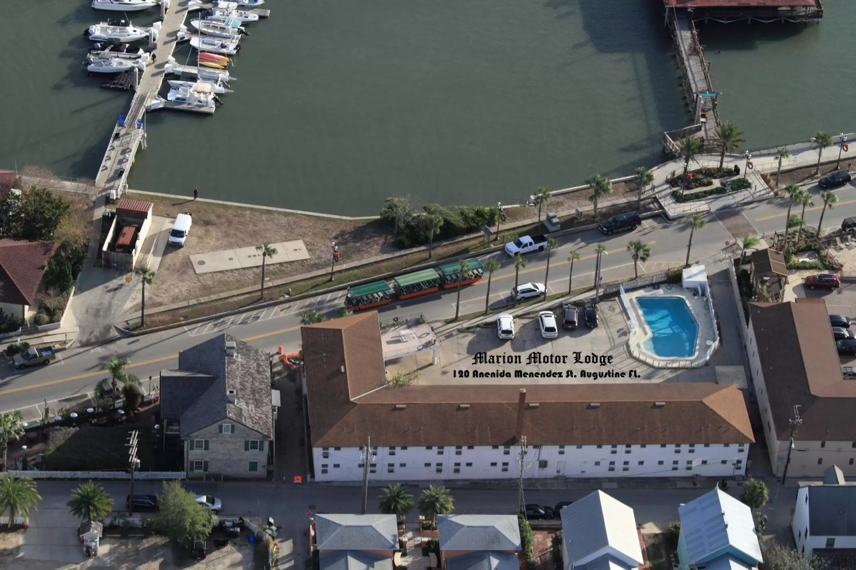 Bird's eye view in Historic Waterfront Marion Motor Lodge in downtown St Augustine