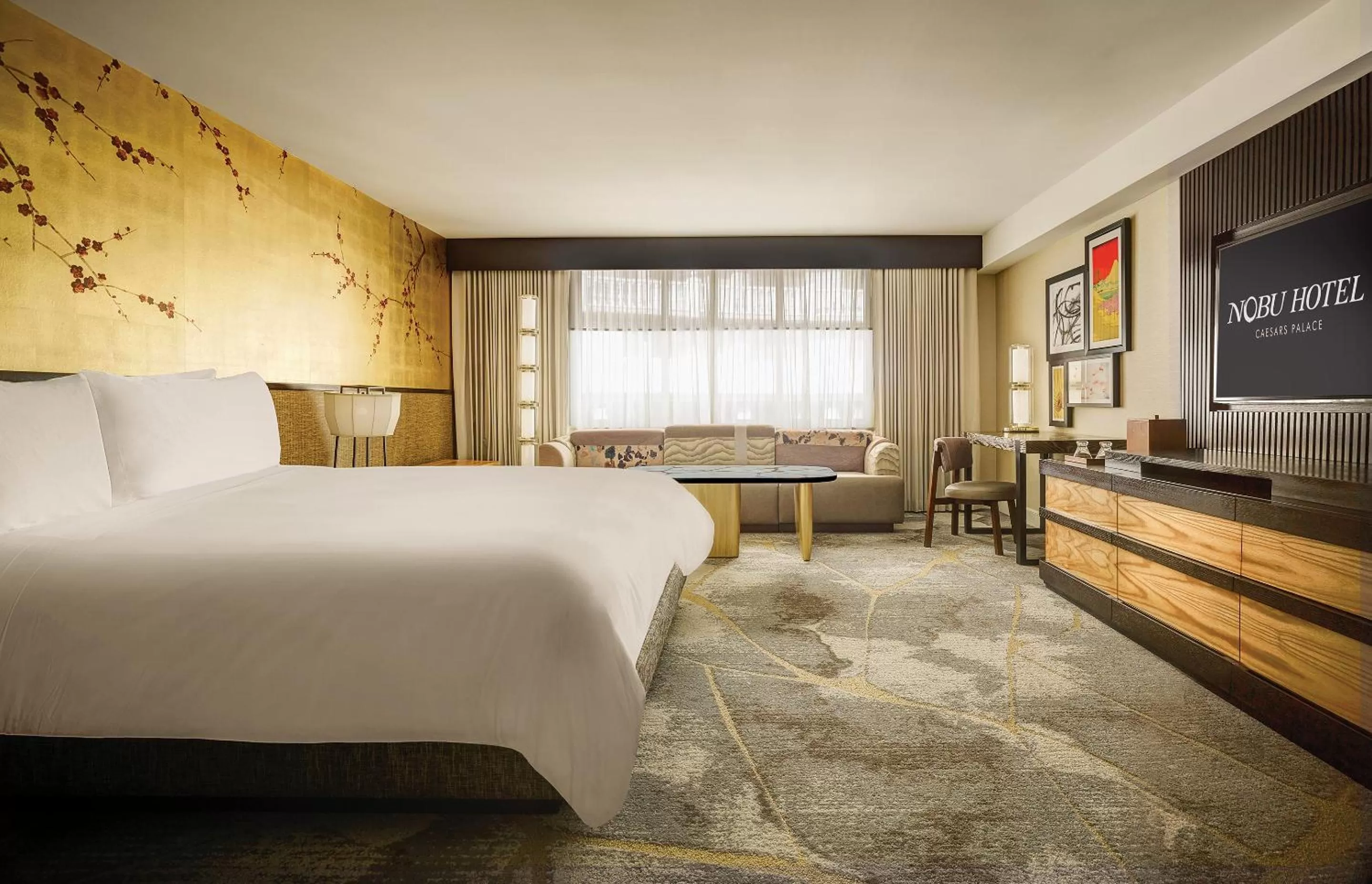 Bed in Nobu Las Vegas, A Caesars Destination
