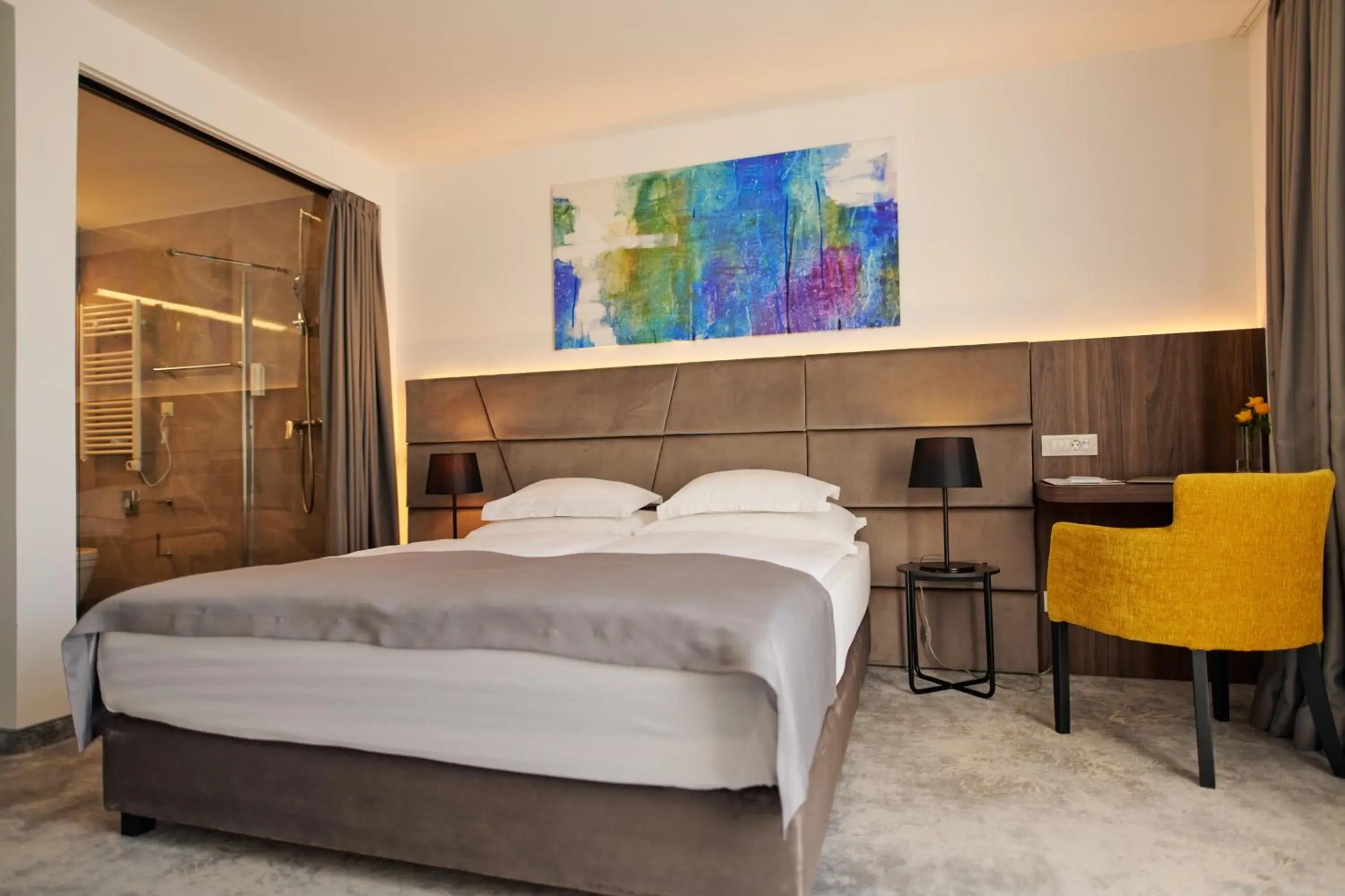 Bed in Hotel Paris