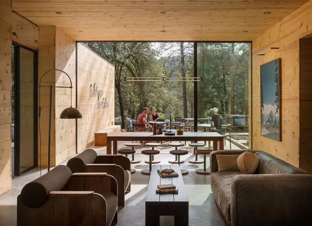 Seating area in AutoCamp Yosemite