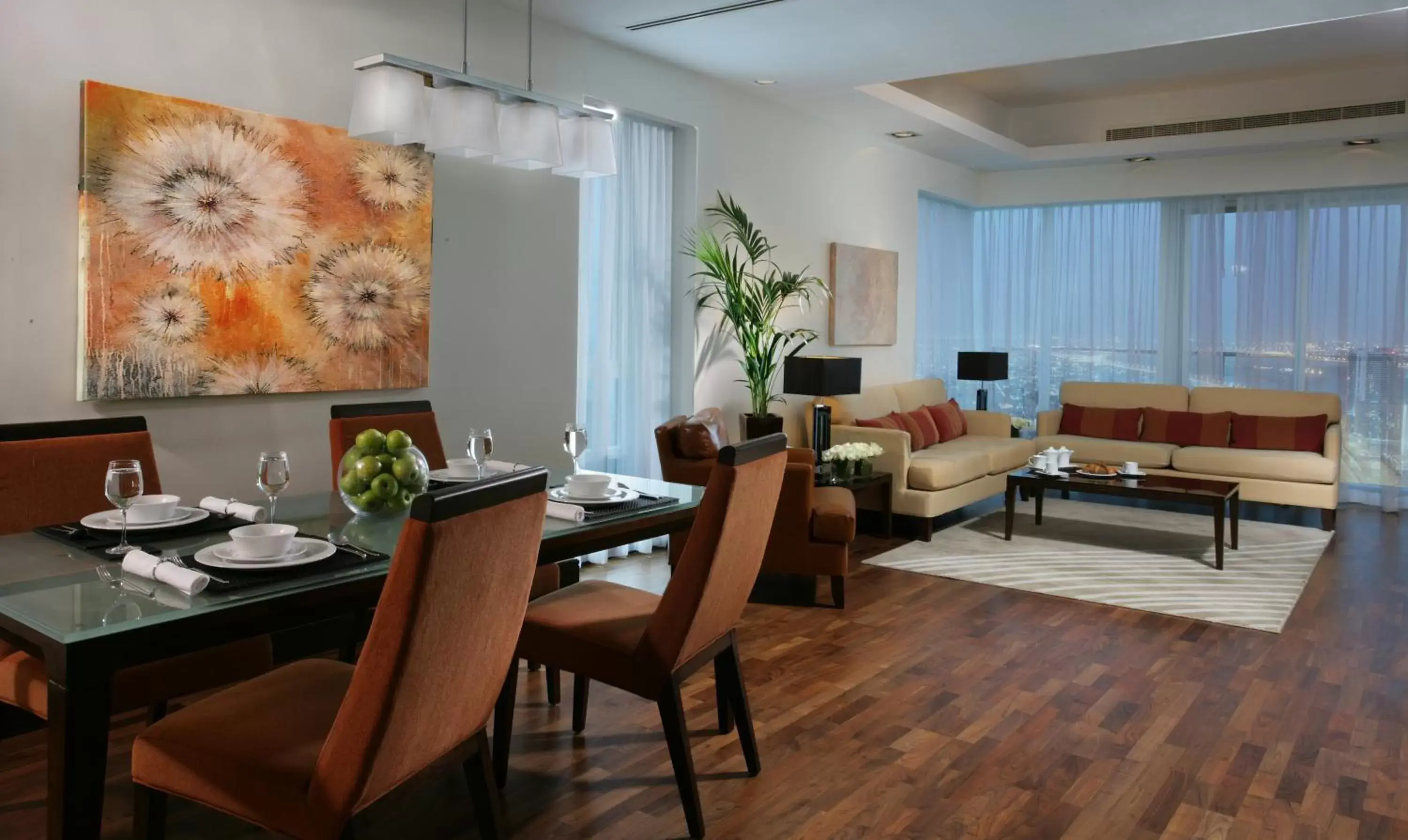 Living room, Dining Area in La Suite Dubai Hotel & Apartments