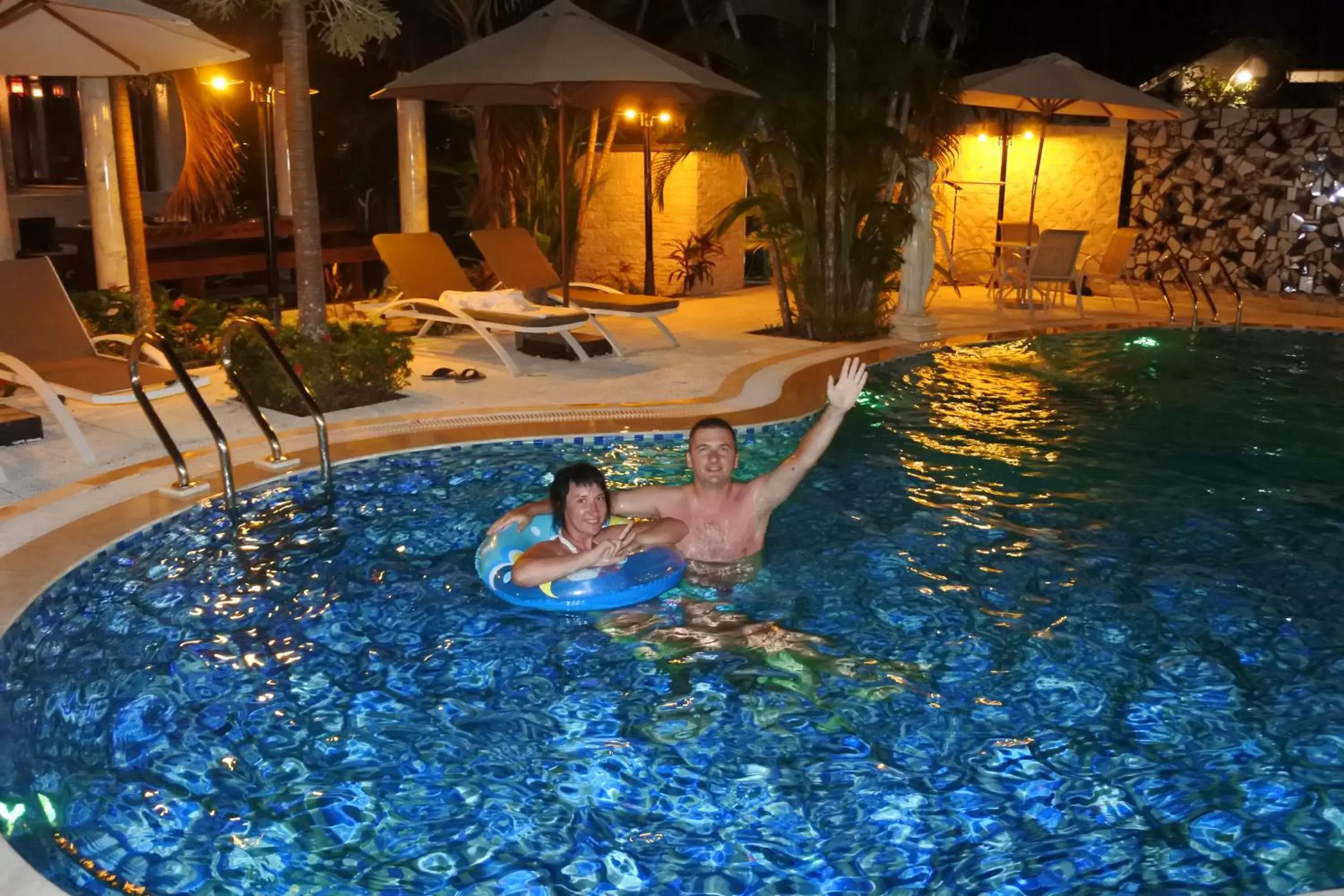 Night, Swimming Pool in Godiva Villa Phu Quoc