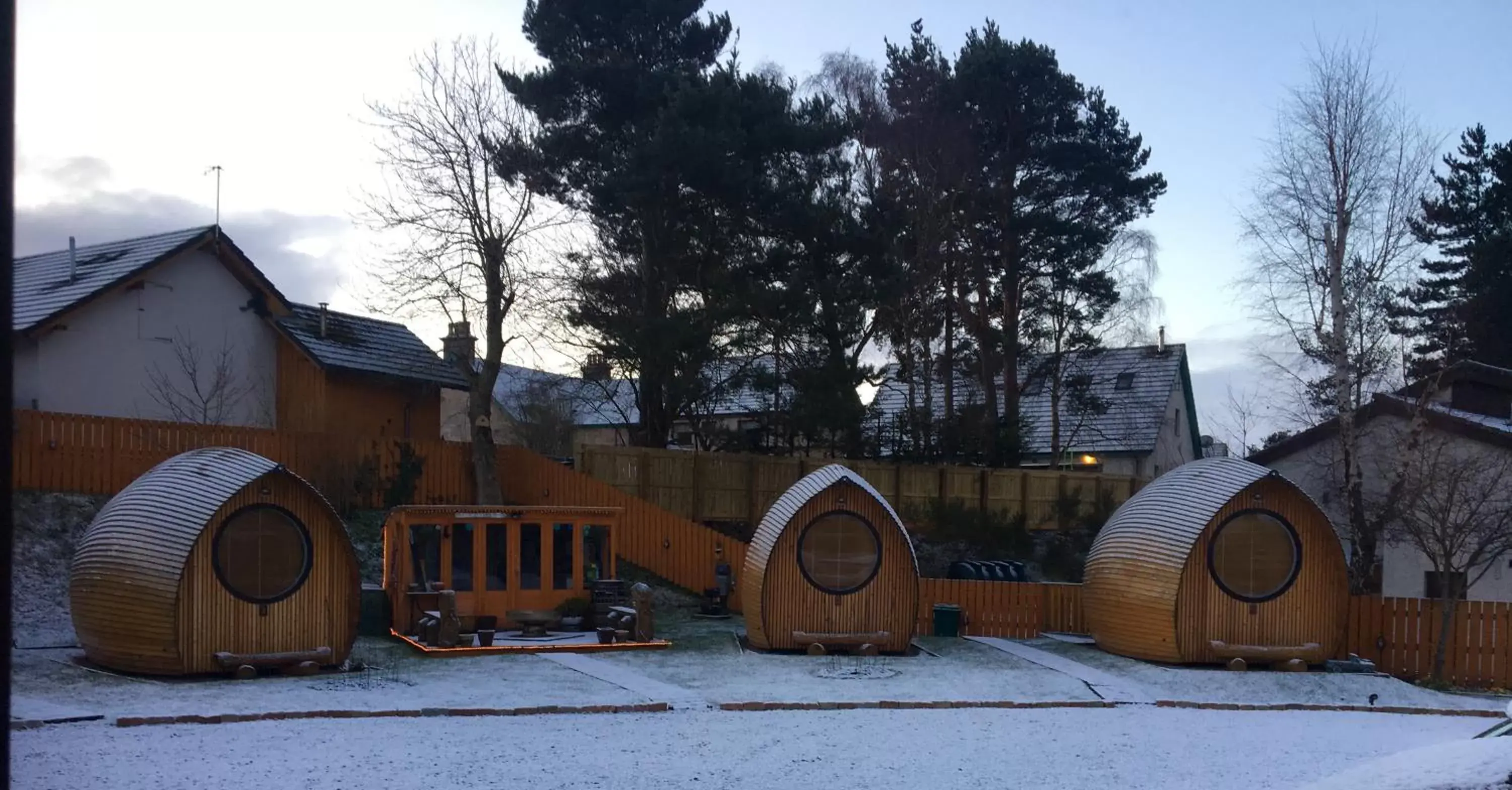 Property building, Winter in Eriskay B&B and Aviemore Glamping