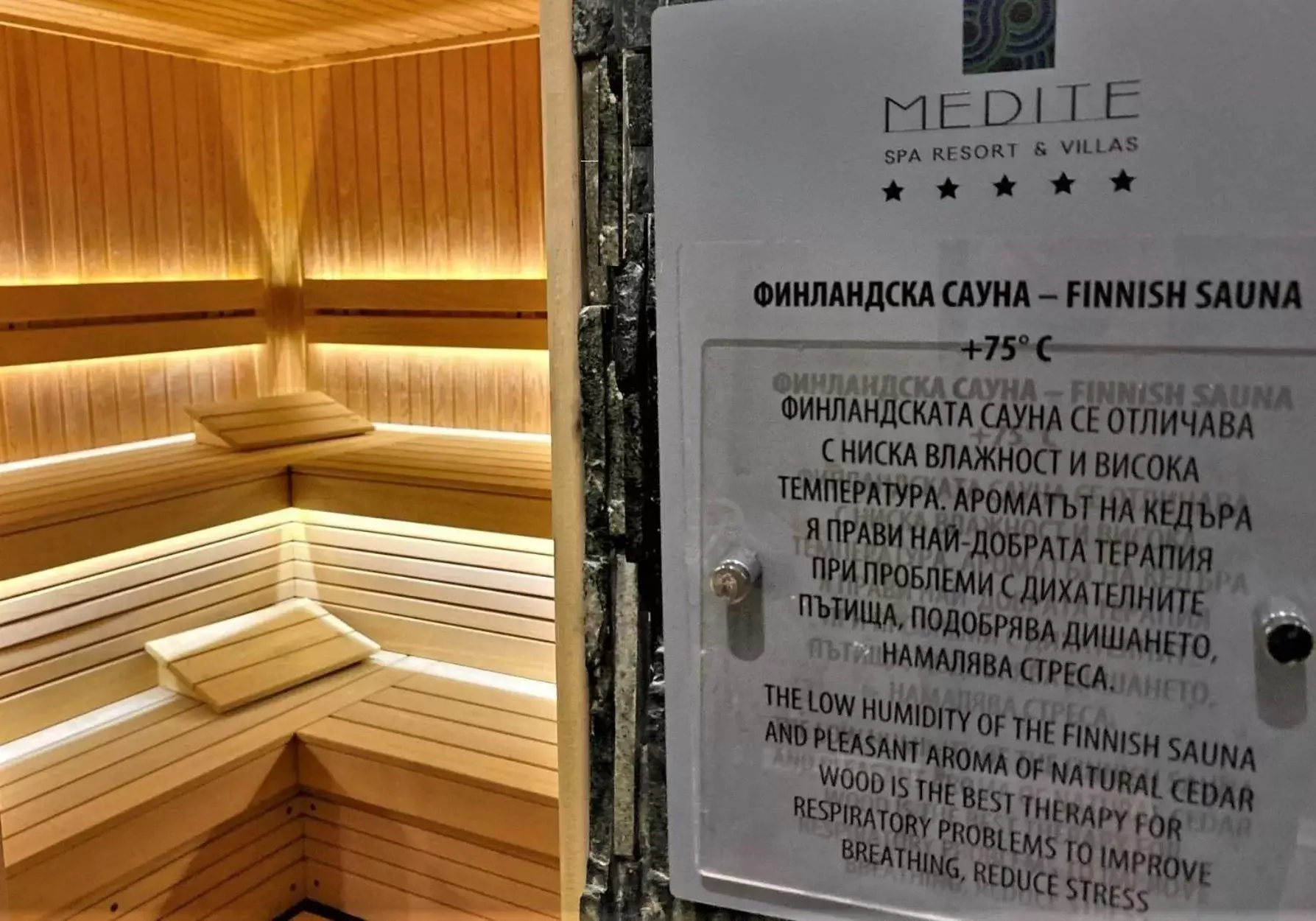 Sauna in Medite Spa Resort and Villas