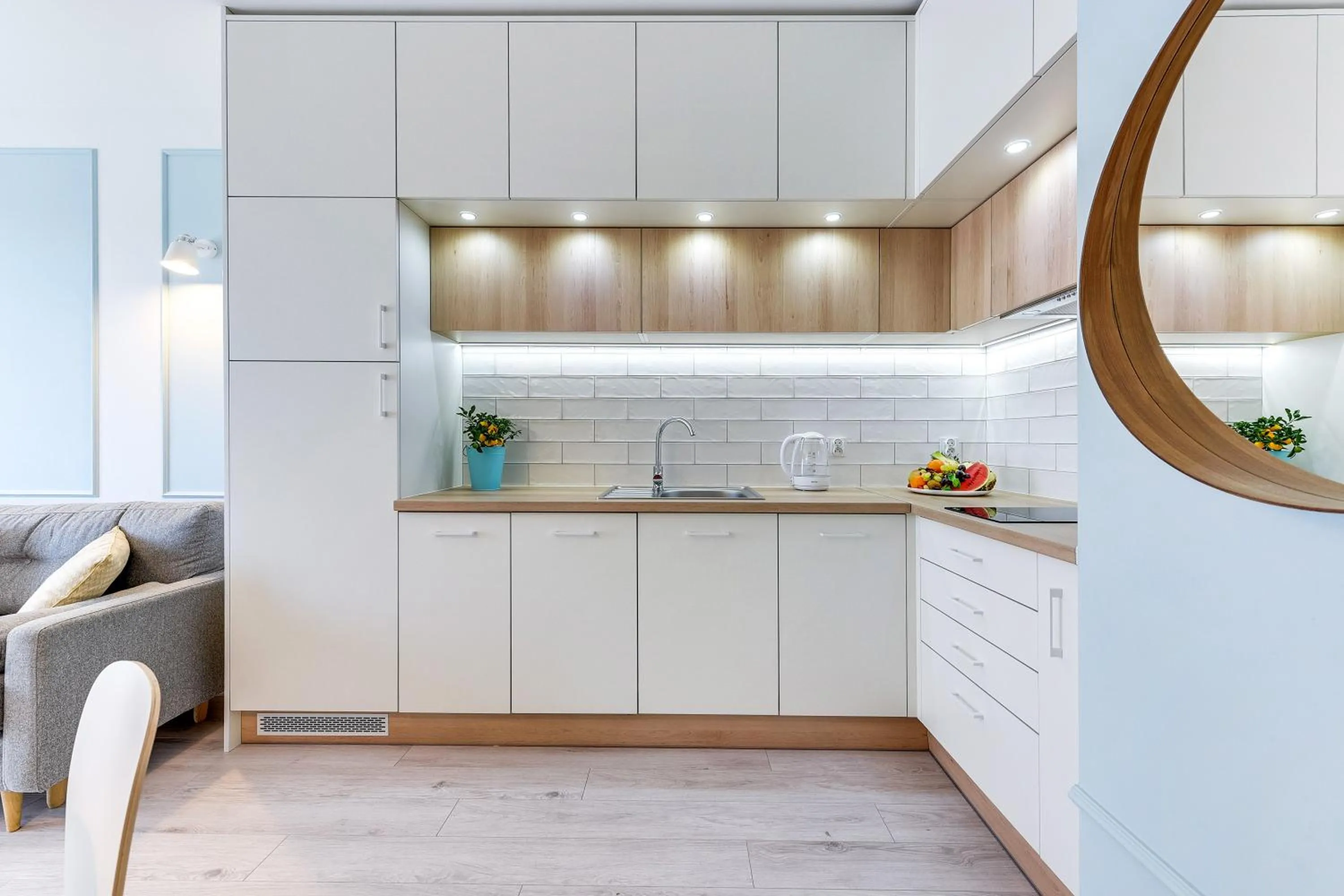 Kitchen or kitchenette in GRANO APARTMENTS Gdańsk Motława SPA & Wellness